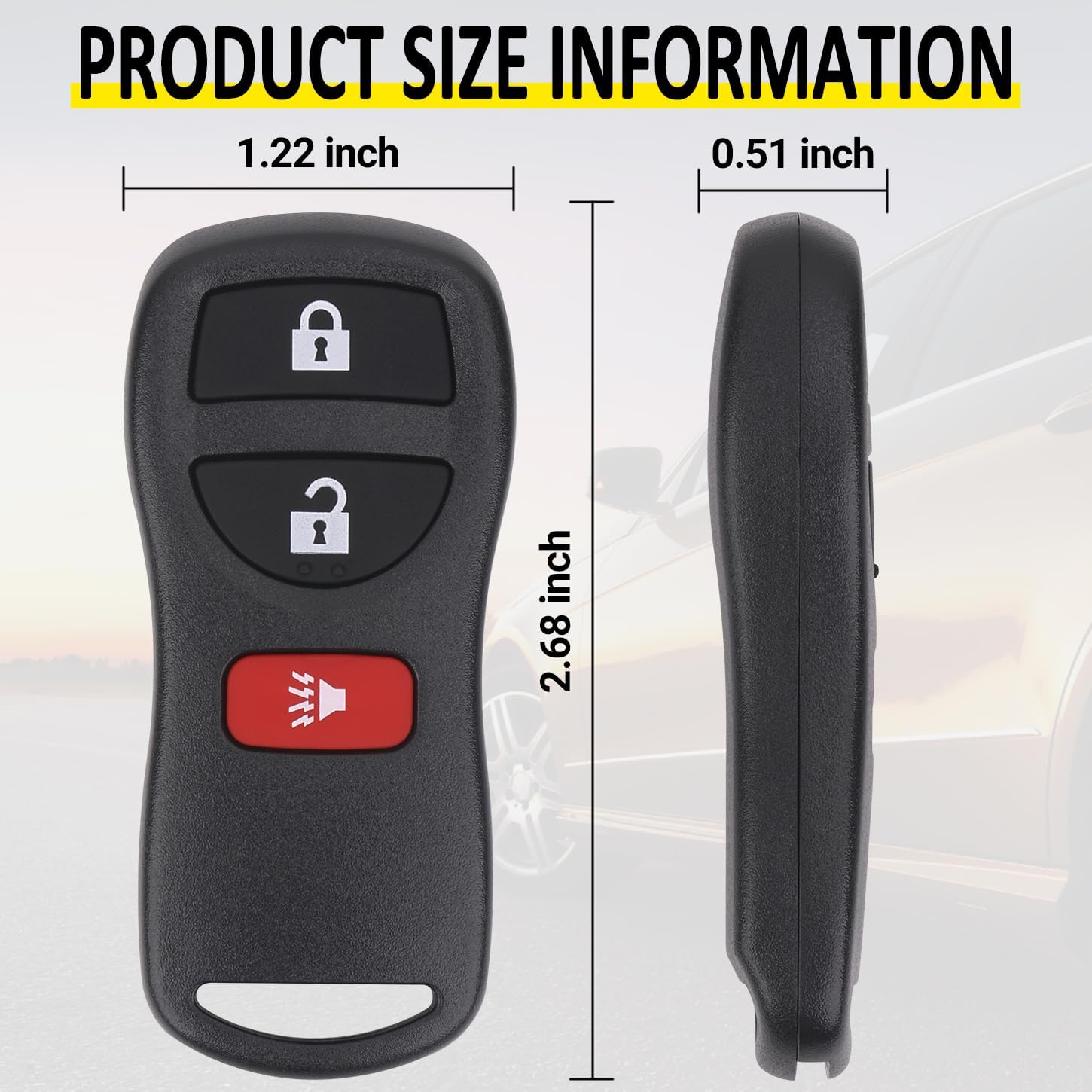 Vurkcy Keyless Entry Remote Key Fob Compatible with Infiniti FX35 FX45 QX4, Armada Pathfinder Frontier Murano Titan Quest Xterra Sentra, Replacement for KBRASTU15 (Pack of 2)