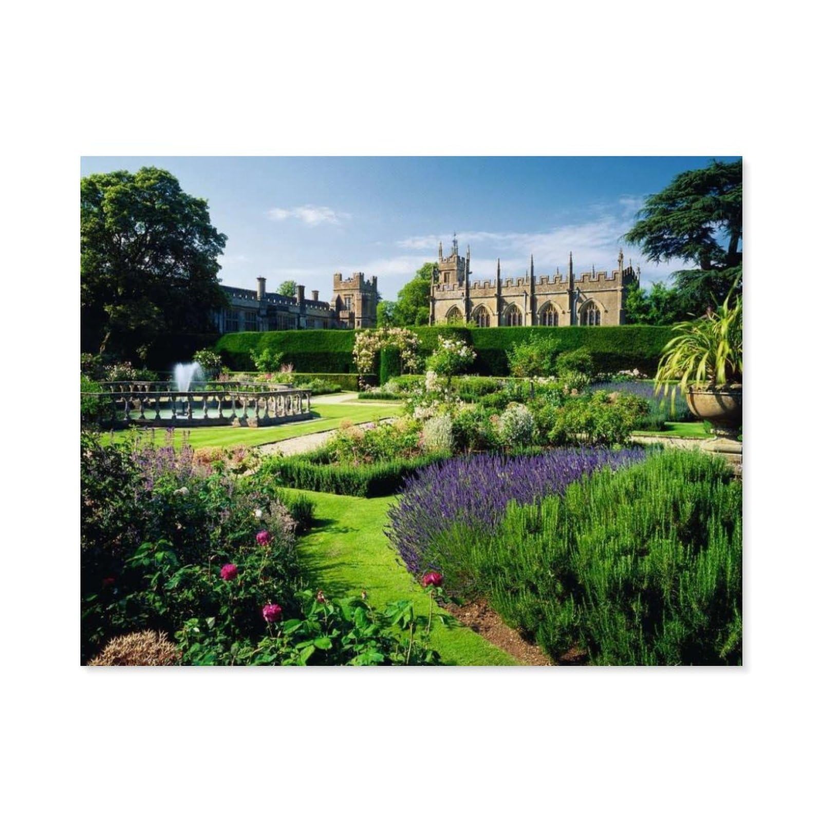 GSBRSNTS Paint by Numbers，Beautiful Gardens, Queen's Garden, Sudeley Castle, England，DIY Paint by Numbers Kits for Adults Kids,Canvas Oil Painting with Brushes and Acrylic Pigment (50x60cm-A64