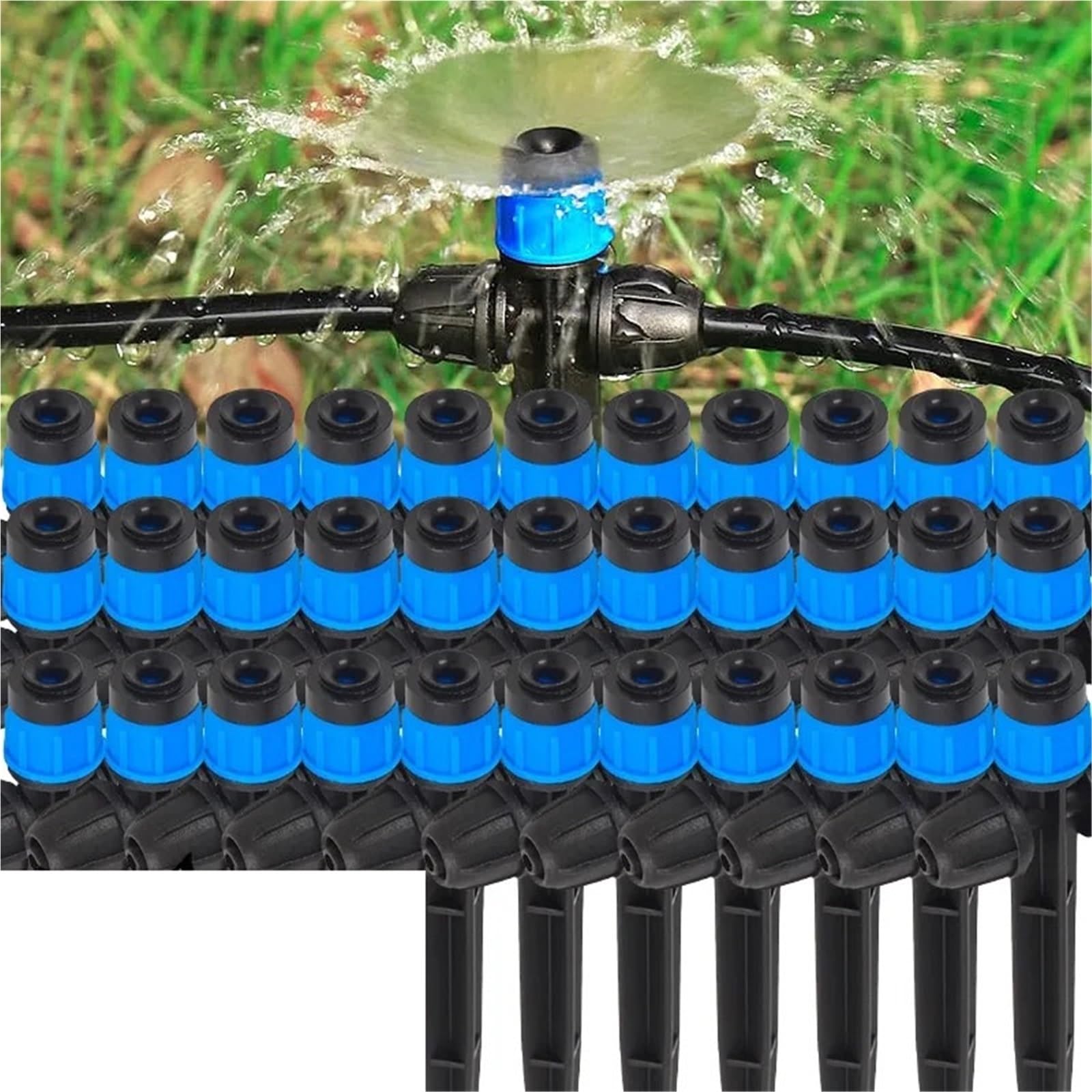 Emisores de Riego por Goteo 5/30 emisores de riego por Goteo 360 ​​Grados, gotero automático for jardín, Flores, Boquilla, Suministros 8 o 1 Orificio(Blue-30PCS)