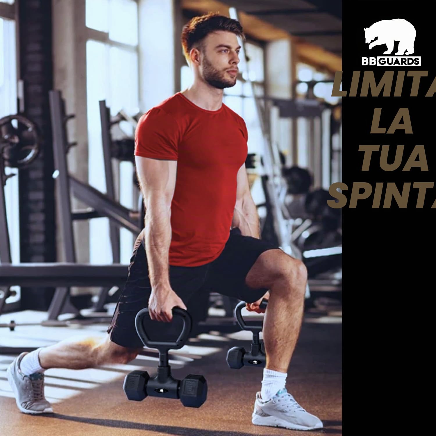Adattatore per manubri a barra e manubrio russo. Convertitore di manubri in kettlebell e barra con manubri a doppio uso per fitness a casa. Set di grip e barra di giunzione per manubri