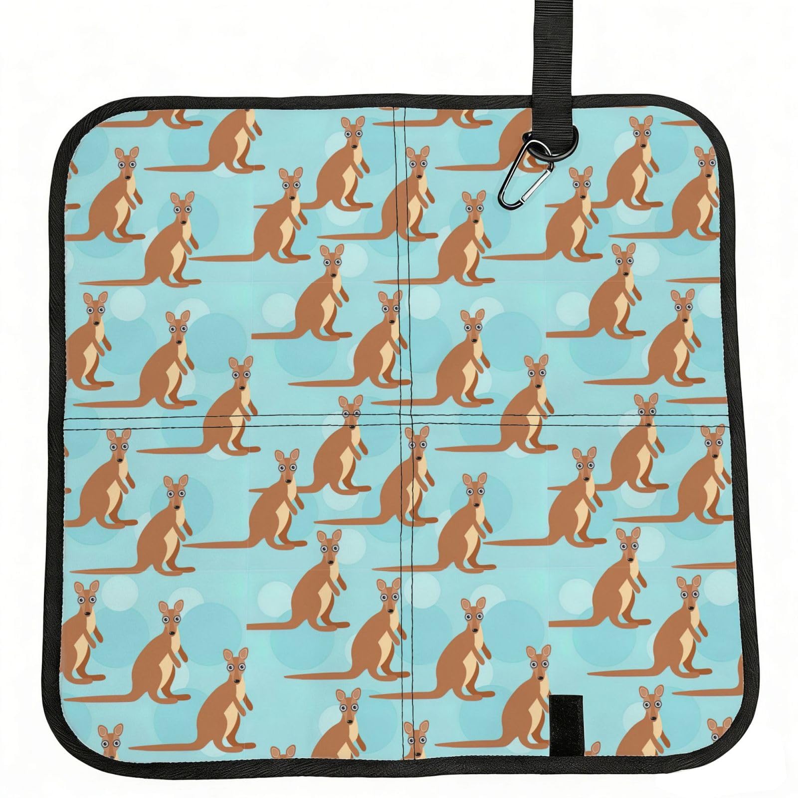 OKFSTY Funny For Kangaroo Zoo Print Fold Away Seat Cushion Portable Outdoor Pad Polyester Bleacher Bench Mat Travel Picnic Pad