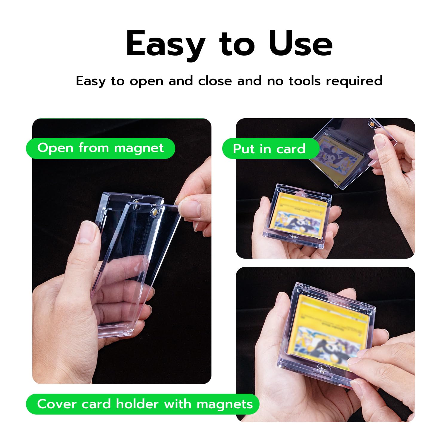 Pochettes Pour Cartes Pokemon, Couverture De Carte Magnétique Transparente, Protection VMAX, Dossier Yugioh, étui De Support, Jouet Pour Enfants, Cadeau