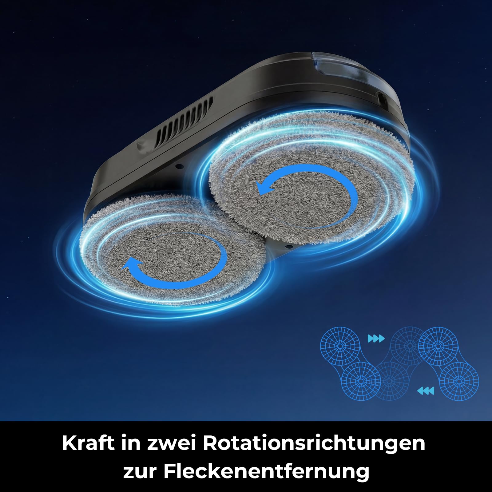 Tosima X1 Fensterputzroboter – Fensterroboter mit Doppeldüsen & Ultraschall-Wasserzerstäubung, 85-ml-Wassertank mit Sichtfenster, automatischer Fensterputzer