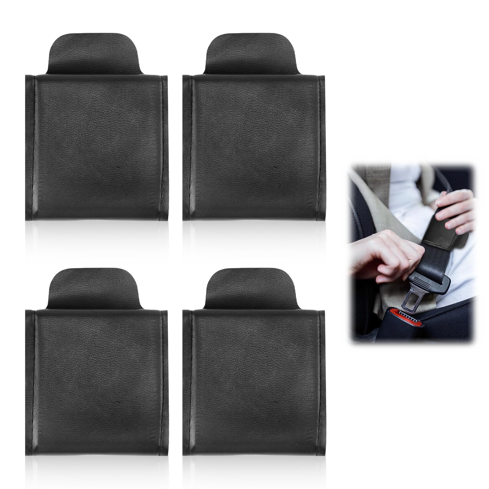 4 Stück Sicherheitsgurt-Clips Aus PU-Leder - Universal Gurtversteller Für Mehr Komfort Im Auto