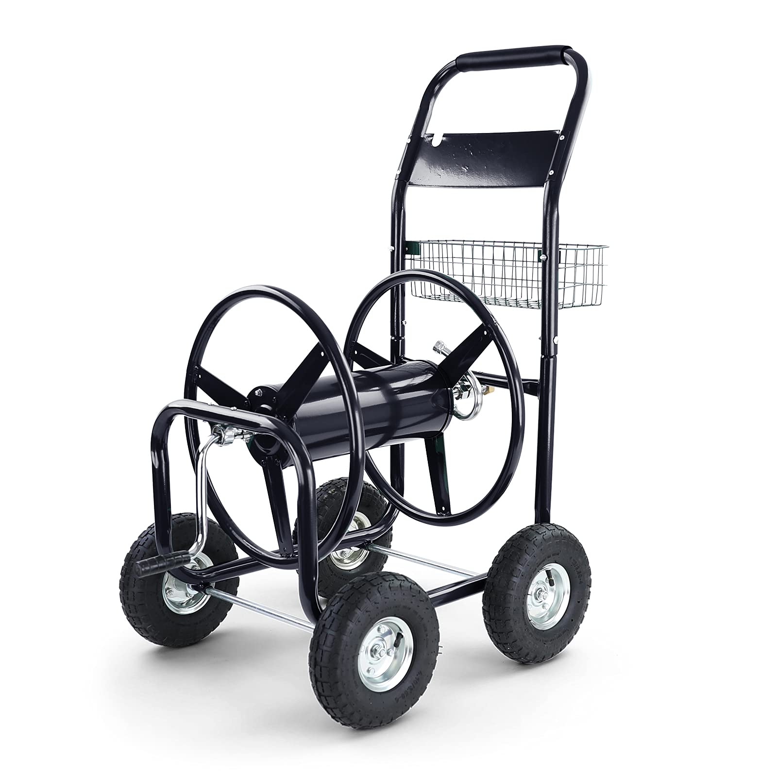 Schlauchwagen Schlauch Handwagen mit Handkurbel Schwarz bis 106m Gartenschlauch