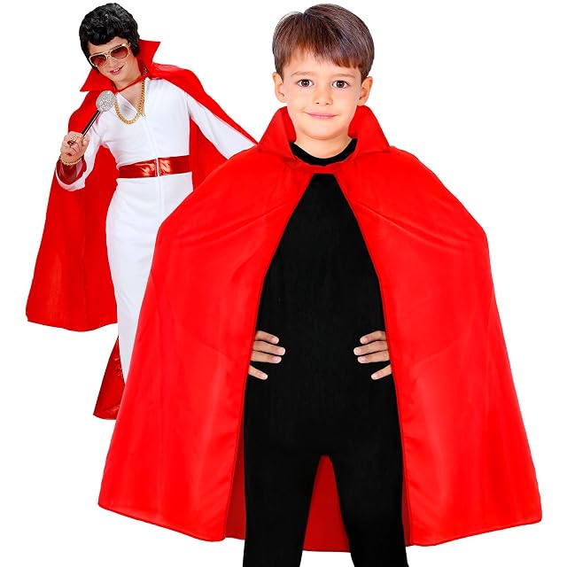 W WIDMANN MILANO Party Fashion - Capa infantil, aprox. 100 cm, diablo, mago, Zorro, carnaval, Halloween