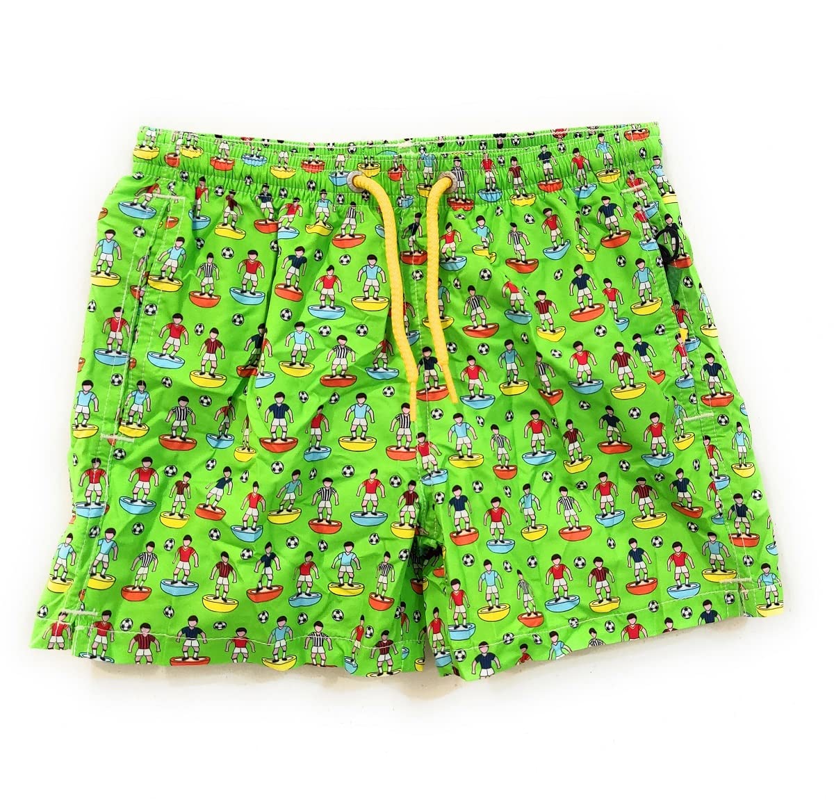 Saint Barth MC2 Costume Boxer Verde Chiaro Stampa Giocatori Subbuteo