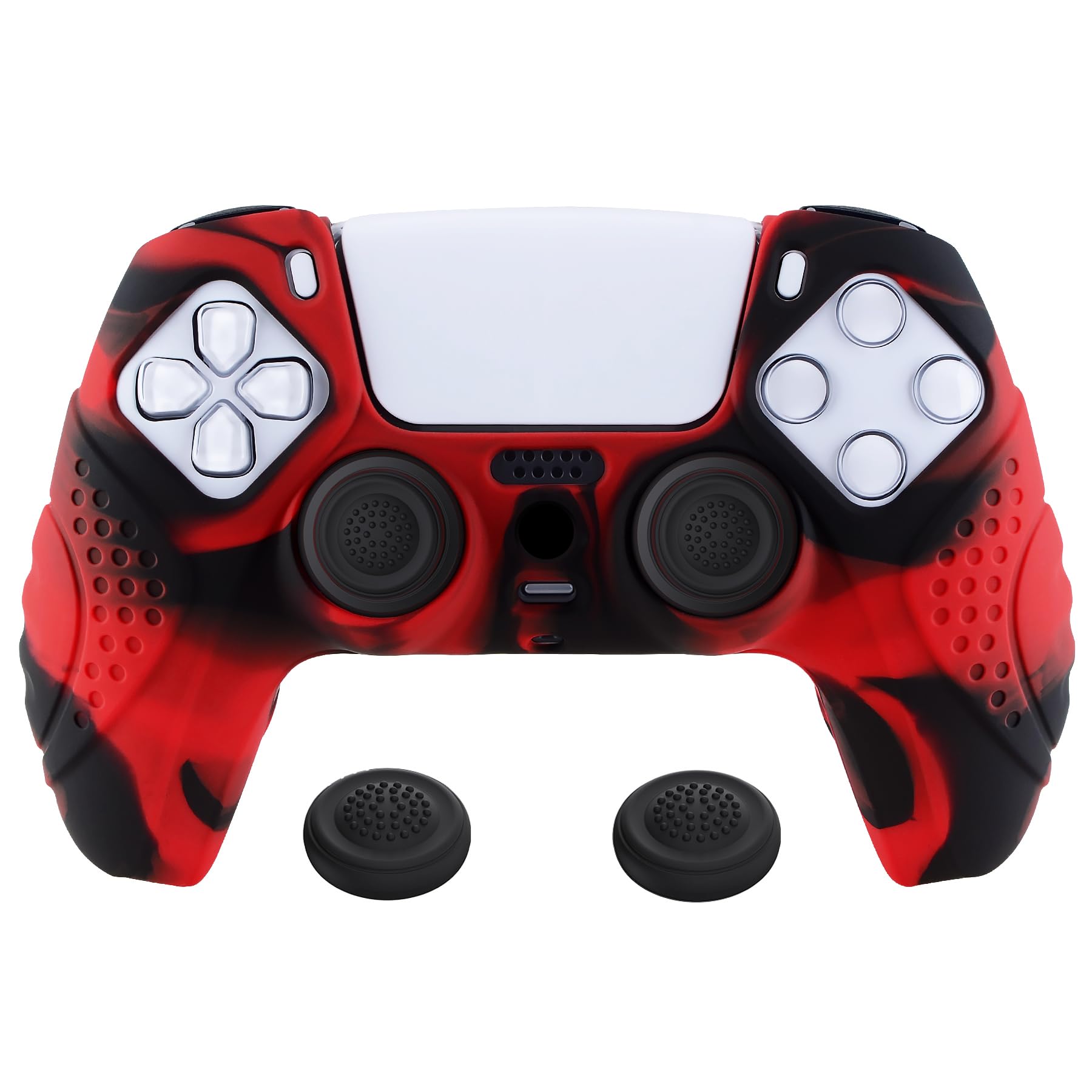 eXtremeRatePlayVital Guardian Edition Racing Green Ergonomic Soft Anti-slip Controller Silicone Case Cover for ps5, Rubber Protector Skins with Black Joystick Caps for ps5 Controller — view 21