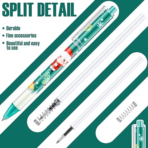 Miniatura 3 de 25 bolígrafos retráctiles de Navidad, árbol de Navidad, muñeco de nieve, serie Santa Claus para decoración del hogar, regalo de fiesta