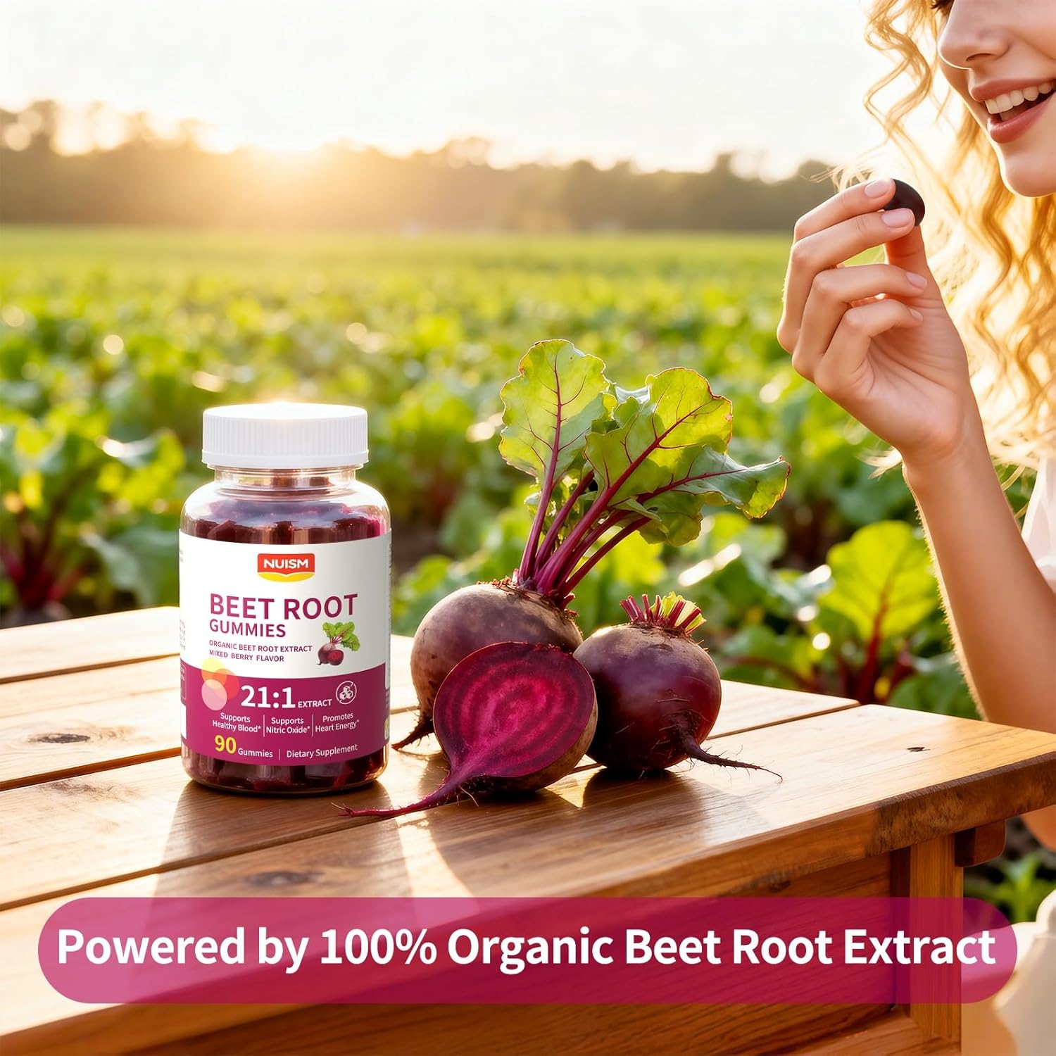 Organic Beet Root Gummies, Mixed Berry Flavor Supplements,Natural Extract, 21:1 Concentrate, Sugar Free Chews, Energy, Vitality & Performance Support, Beetroot Gummies - Image 5