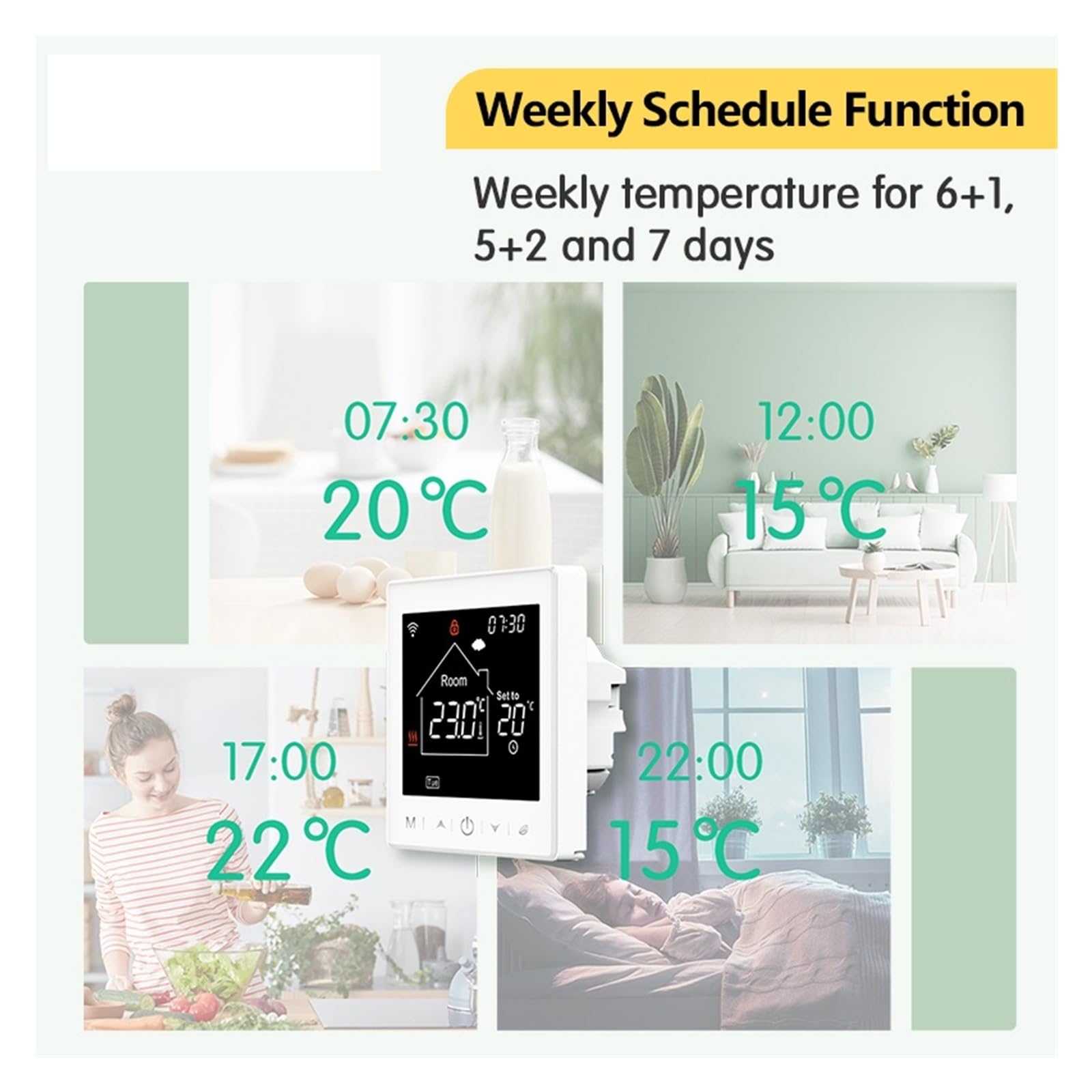Termostat WiFi Wyświetlacz LCD Ekran dotykowy Kocioł gazowy Elektryczny regulator temperatury ogrzewania podłogowego Inteligentne życie Informacja O ZgodnośCi(Water Heating 3A,No WiFi)