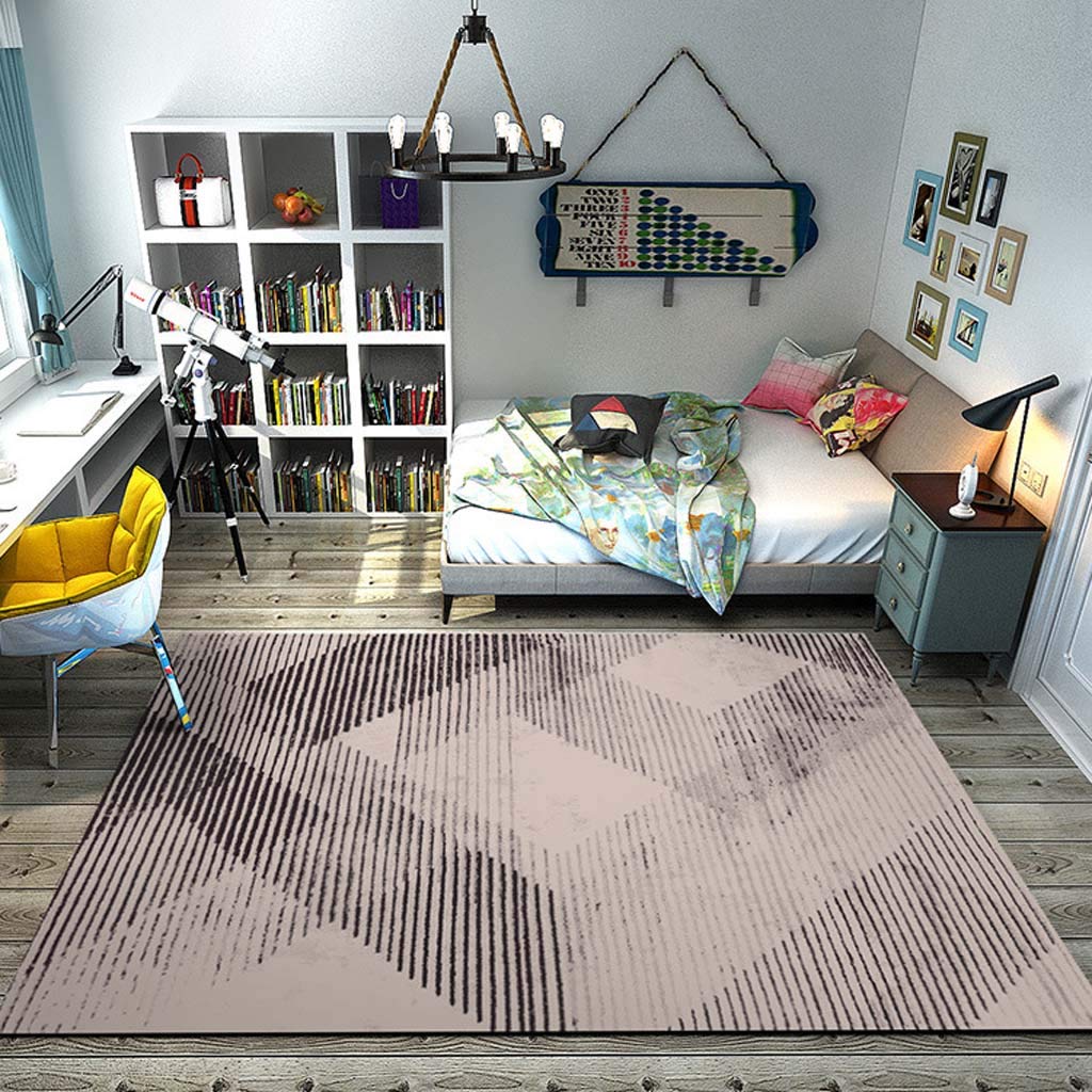 Tapis moquette géométrique chambre grand format 160x230cm décoratif