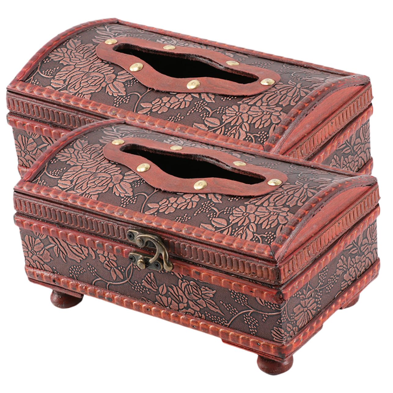 Boîte à mouchoirs rétro en bois style européen raffiné