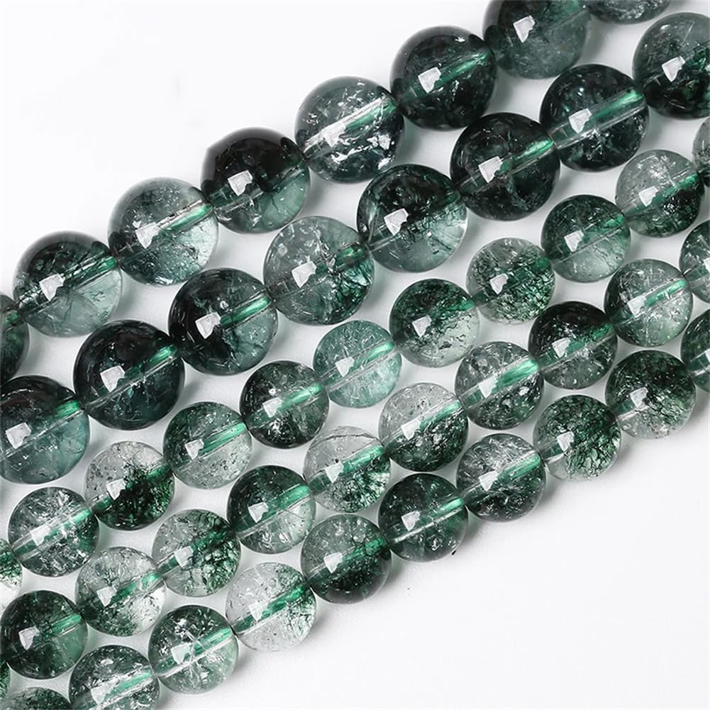 Natural Topaz Citrines Amethysts Crackle Crystal Fluorite Quartz Beads Round Stone Beads for Jewelry Making GN Phantom Ghost 10mm 36pcs