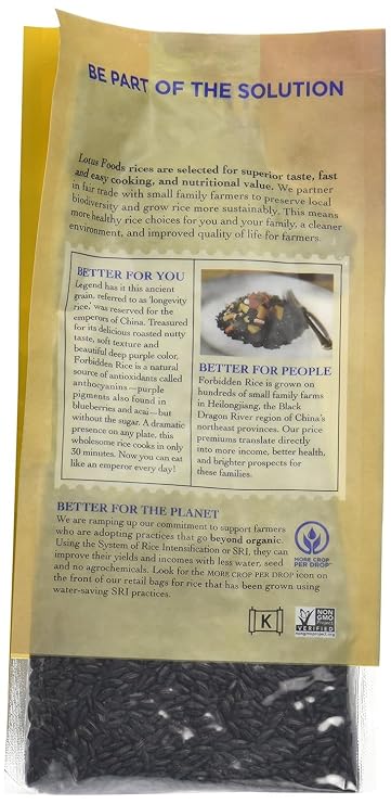 Lotus Foods Forbidden Black Rice 15.0 OZ(Pack of 6)