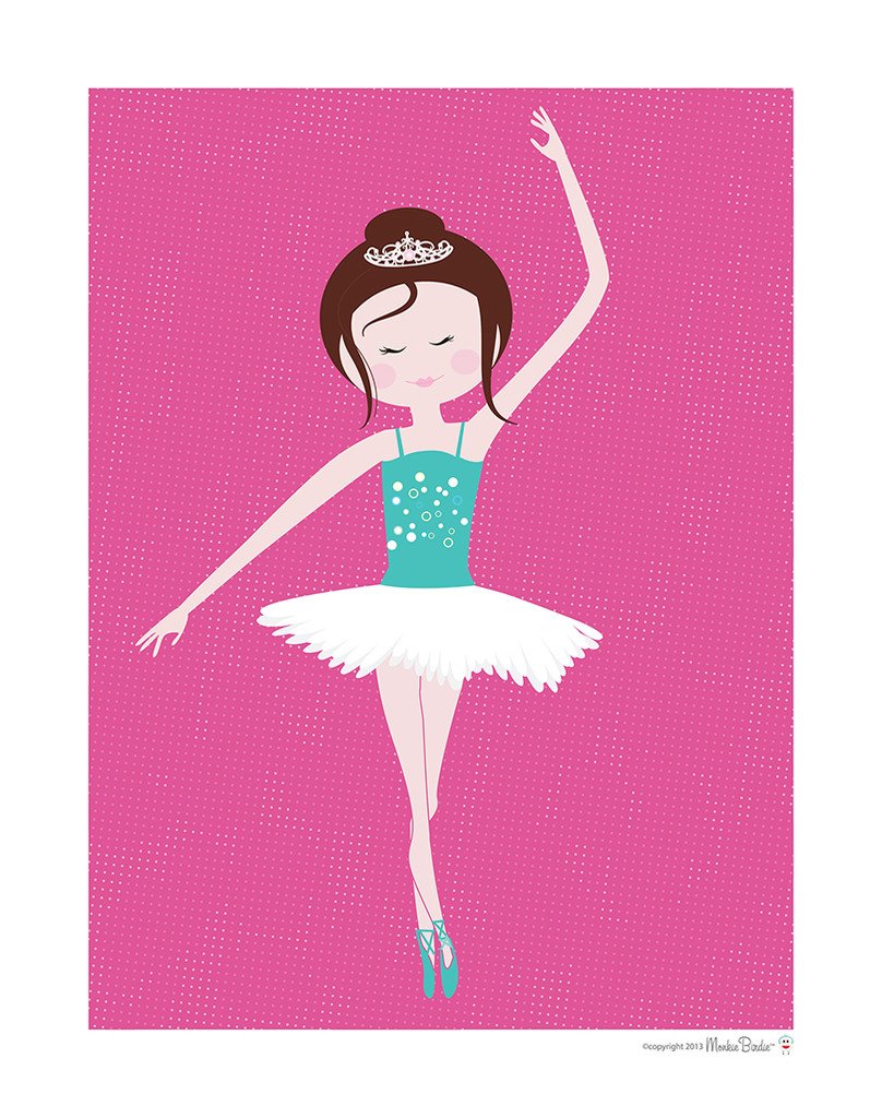 Pink Ballerina Nursery Art 8x10 Baby
