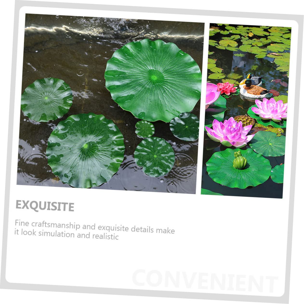 Happyyami 10piezas Artificiales Eva para Decoración De Estanques y Flotantes para y Diseño Natural