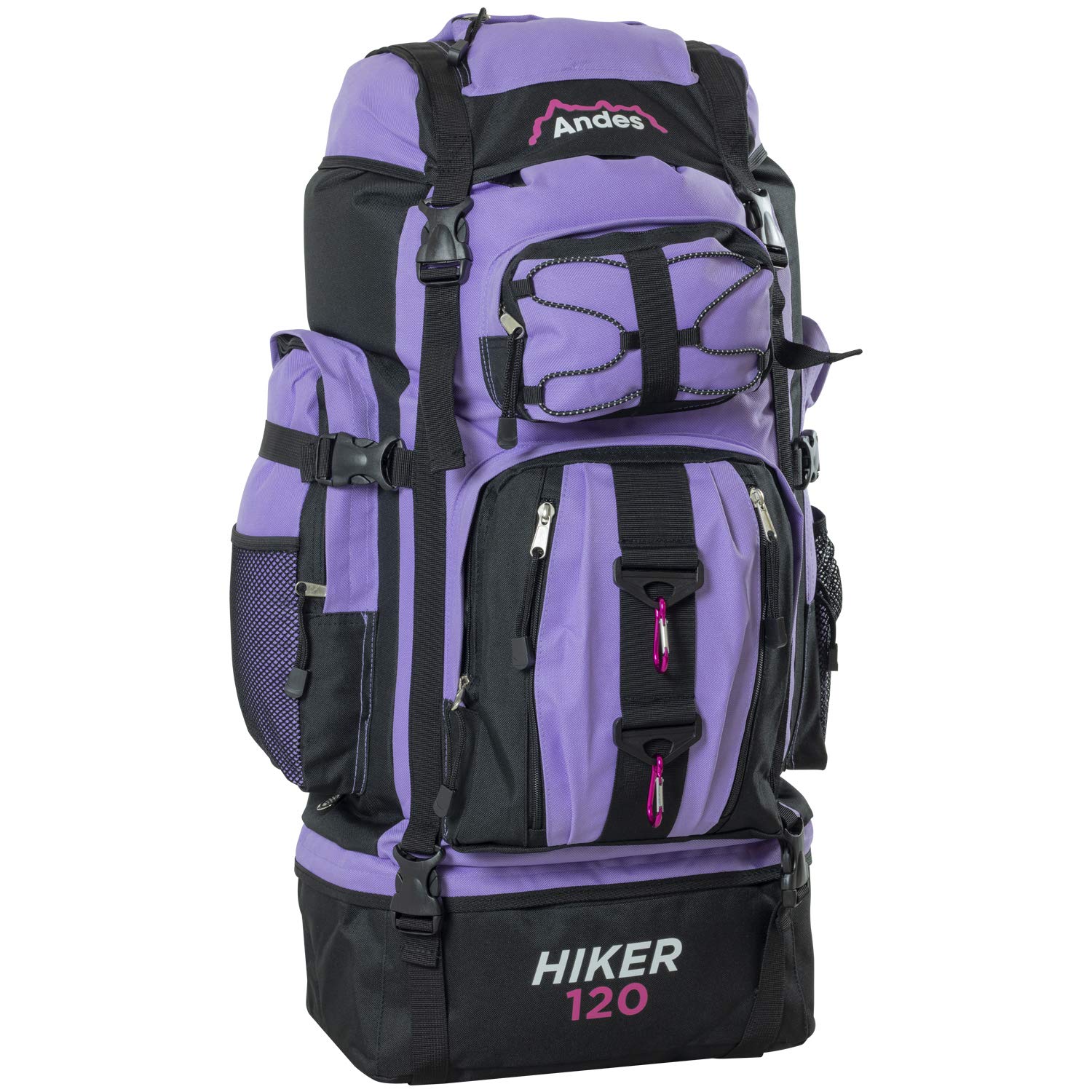 Andes Lilac Adtrek 120L Hiker Backpack Extra Large Hiking/Camping Luggage Rucksack