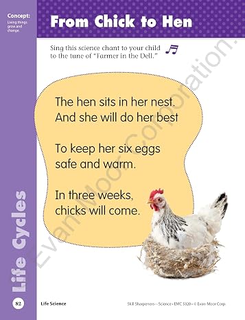 Evan-Moor Skill Sharpeners Science Workbook, Kindergarten, Physical, Life, and Earth Science, Songs, Activities, Size, Shape, Solids, Liquids, Gas, Animals, Plants, Habitats, Weather, Homeschool