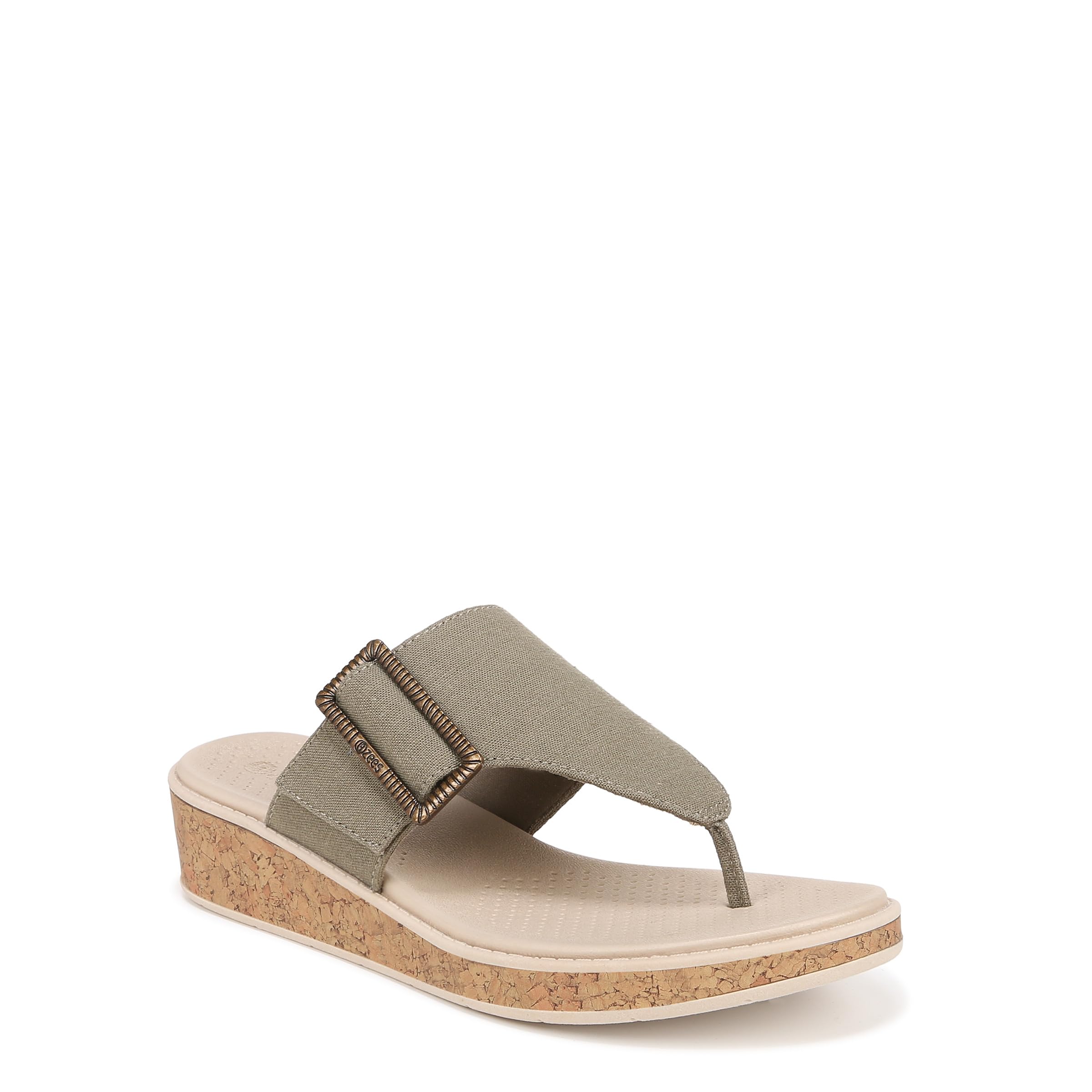 BZees Women's Bay Machine Washable Comfort Wedge Sandal Flip-Flop