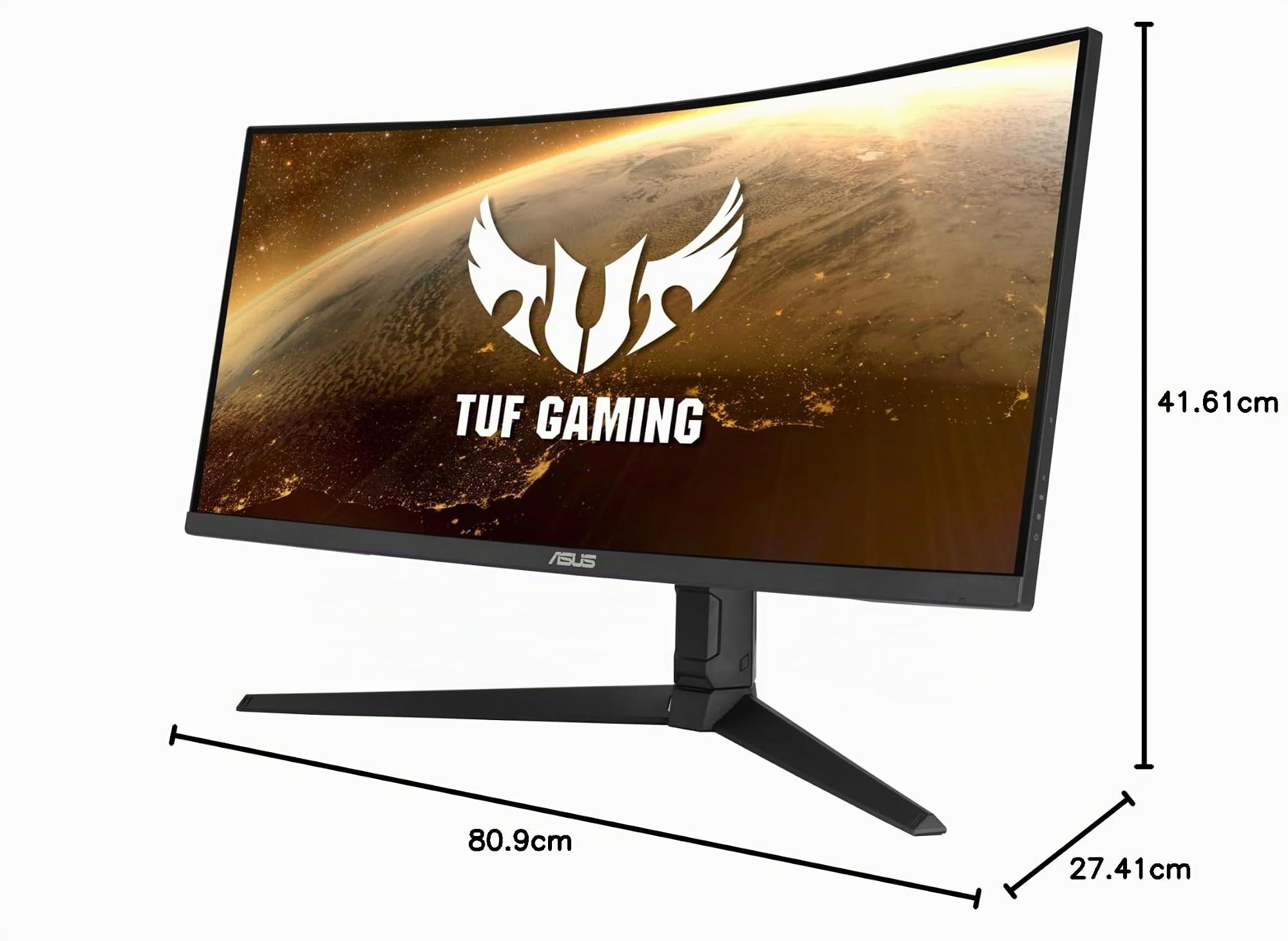 ASUS TUF Gaming VG34VQL1B Monitor HDR Curvo de 34", WQHD (3440 x 1440), 165 Hz, 1 ms, desenfoque Extremo de Movimiento bajo, FreeSync Premium, Cuidado de los Ojos, DisplayPort HDMI USB, Altura