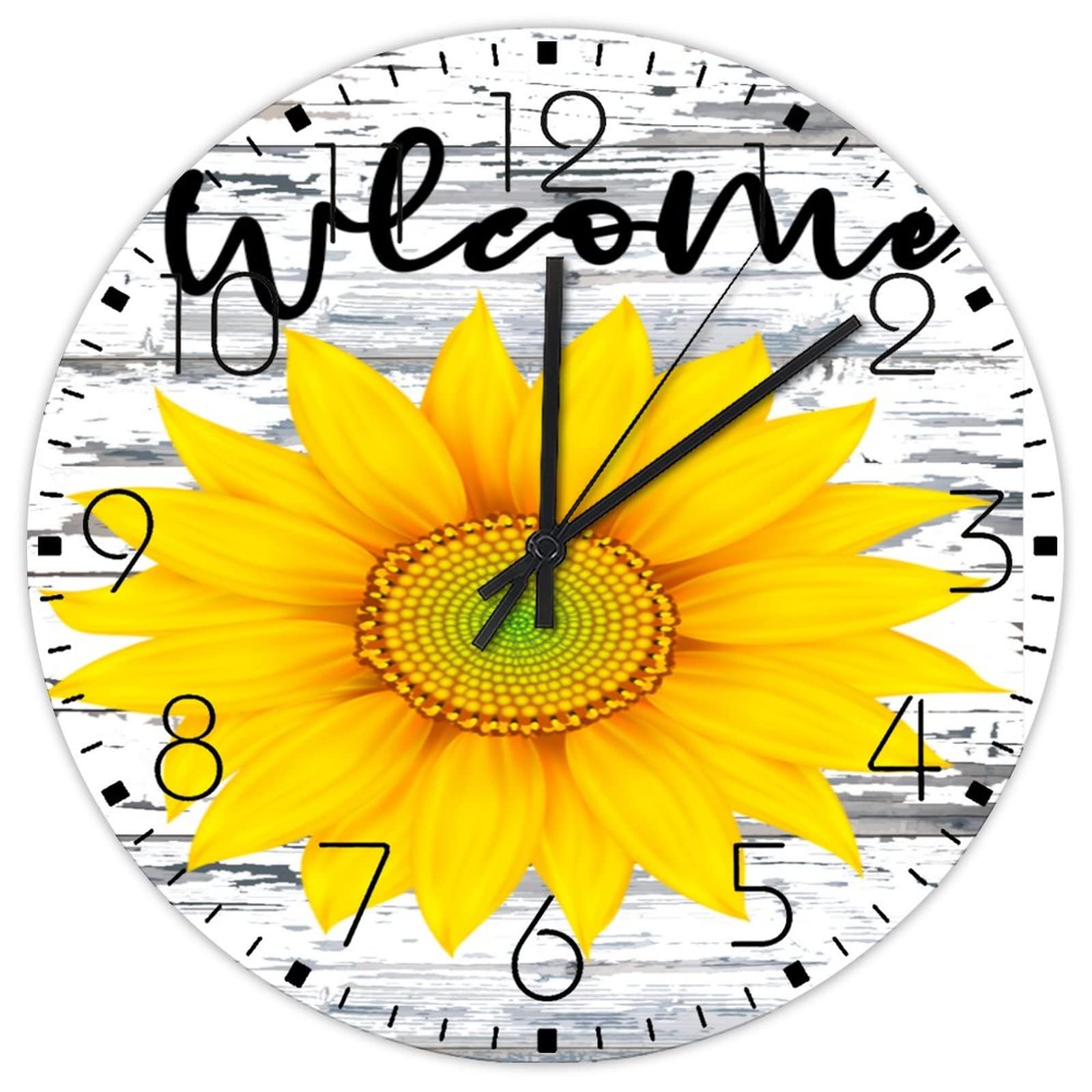 Horloge minimaliste ronde 38cm au design tournesol raffine