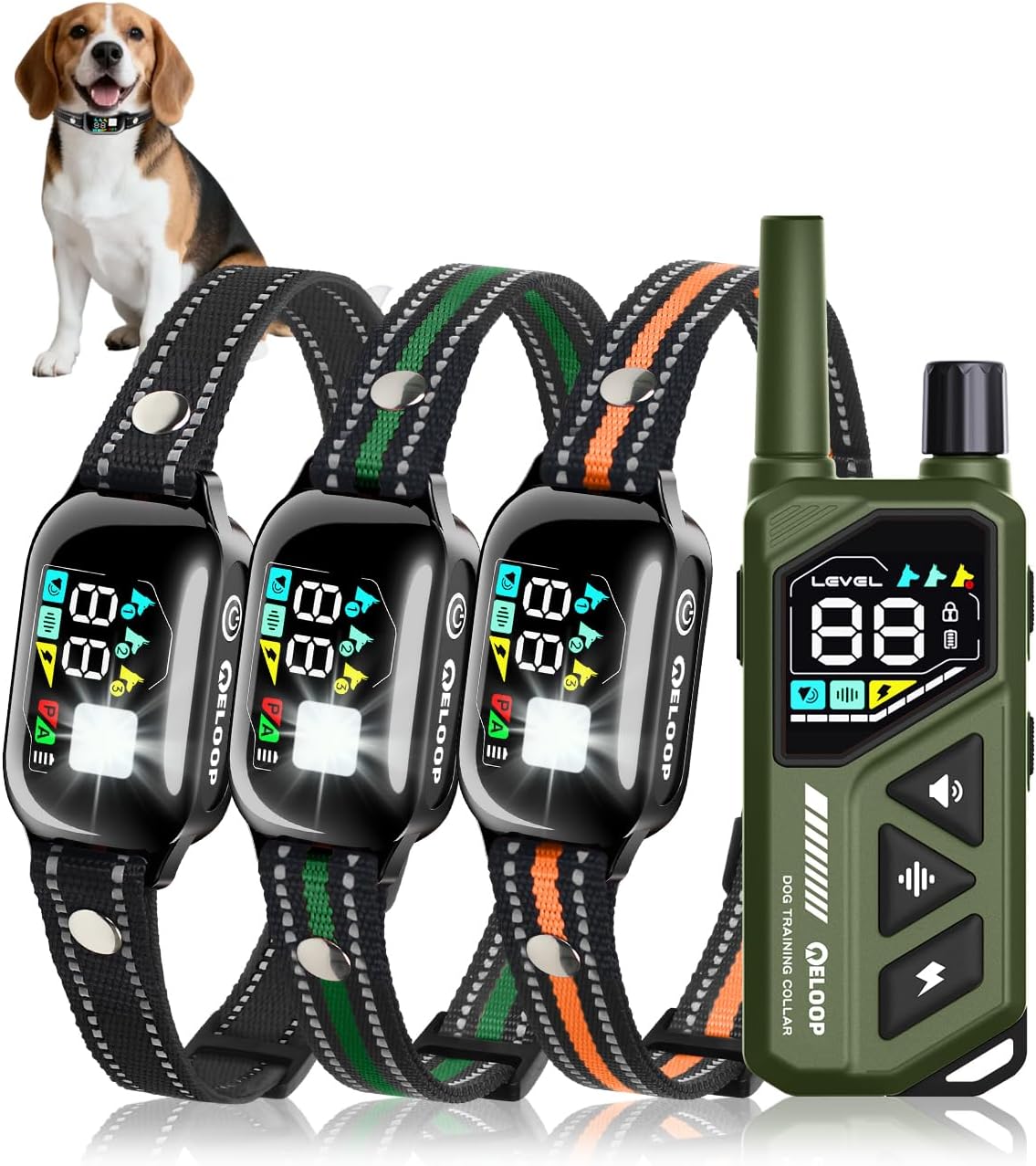 Dog Shock Collar with Remote Control, 3300 ft for 3 Dog Training Collar with Beep, Vibration and 99 Static Levels, IPX7 Waterproof E Collar for Small, Medium and Large Dogs