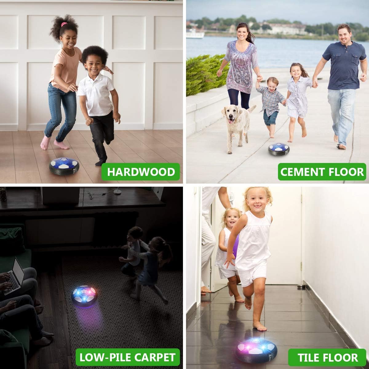 Kids Hover Soccer Ball Set, Rechargeable Air Soccer Fun Toys with 2 Goals, LED Light and Foam Bumper for Boys Girls Indoor Outdoor Games, Including an Inflatable Ball : Toys & Games