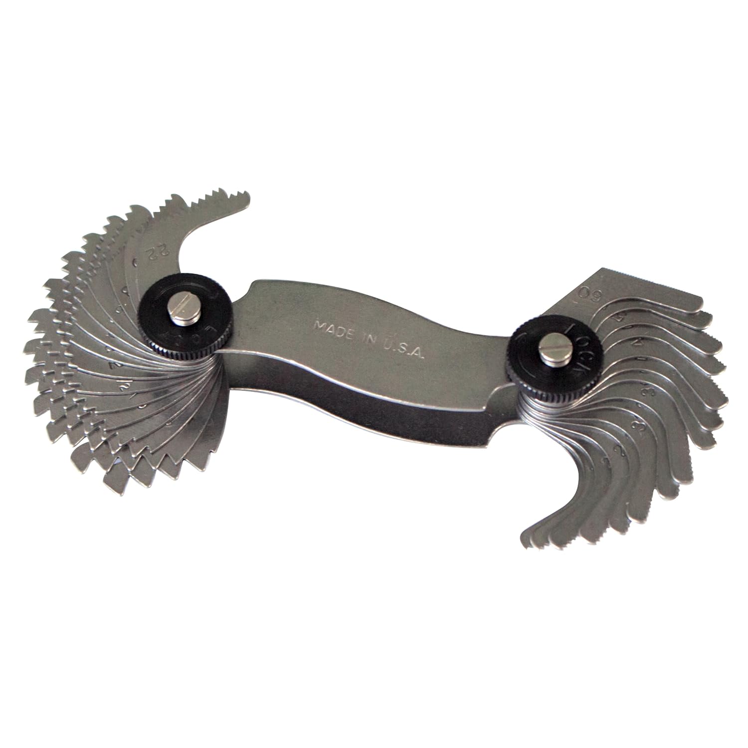 Made in USA | Unipec Screw Pitch Gauge – 30 Leaves, 6–60 TPI | English Thread Gage Tool | Precision Steel Thread Measuring Tool