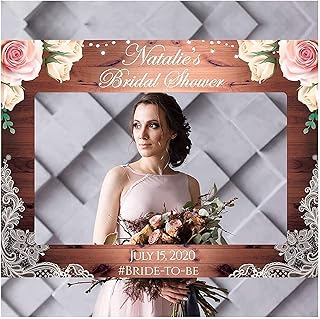 Floral Rustic Lace Bridal Shower Photo Prop; Sizes 36x24, 48x36 Personalized Rustic Bridal Shower Decorations, Bridal Shower Photo Booth Prop, Wooden Decor, Rustic Wedding Decorations, Party Supply