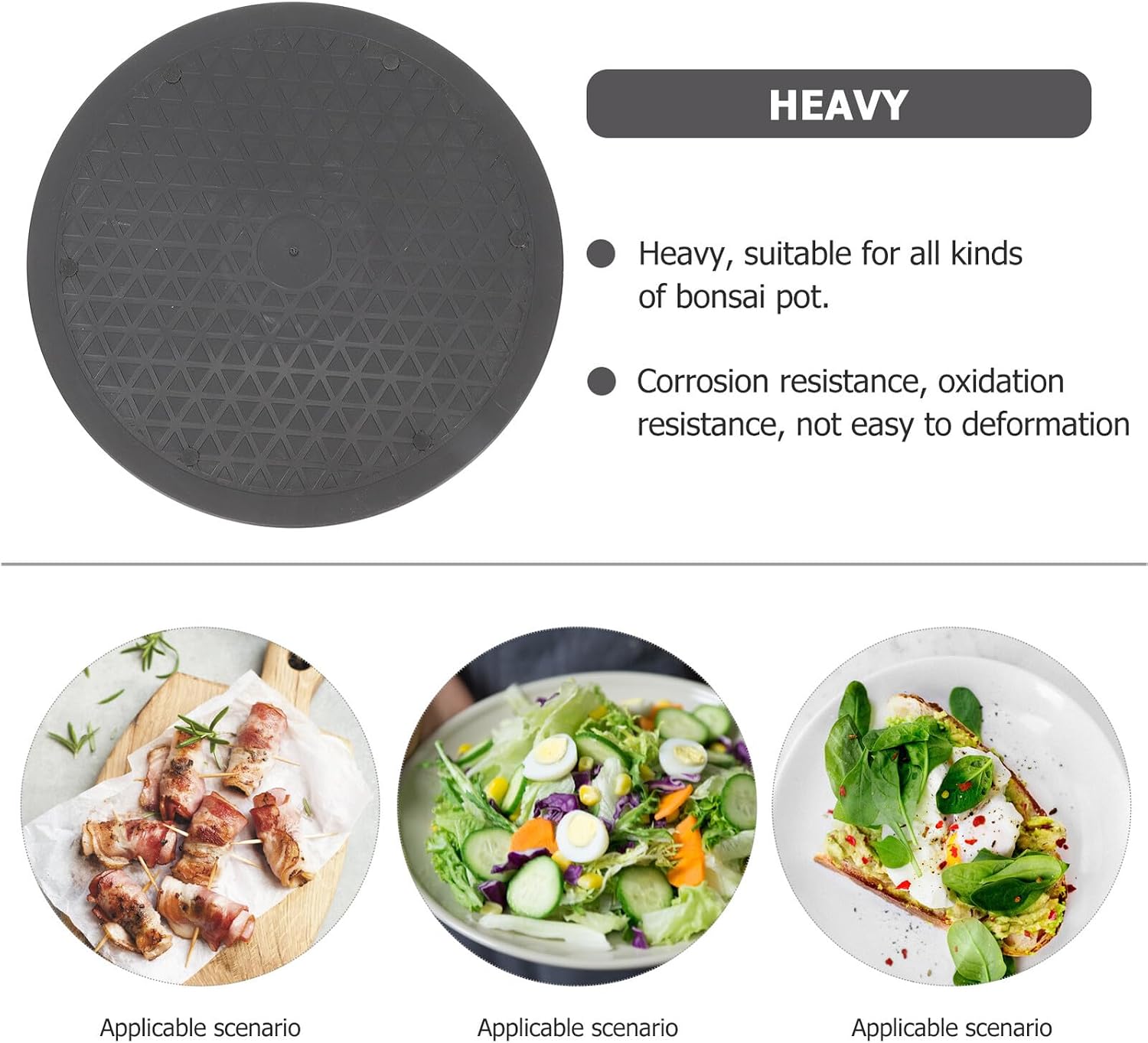 Rotating Turntable Tray Smooth Swivel Plastic Lazy Susan Organizer for Kitchen Pantry Cabinet and Noise Solid Rotating Bearing