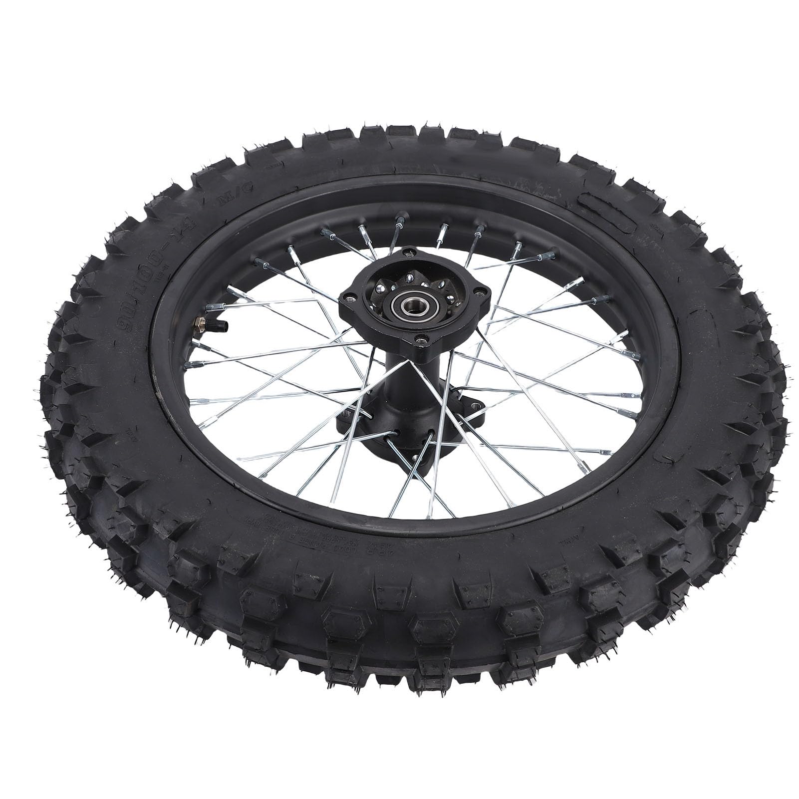Luocute 14-calowy zespół Opony na felgę Tylnego Koła, Zamiennik 90/100-14 dla CRF70 90 110 125 140 150 160 Ml Dirt Monkey Bike, z osią 15 Mm, Przeznaczony do Motocykli Terenowych