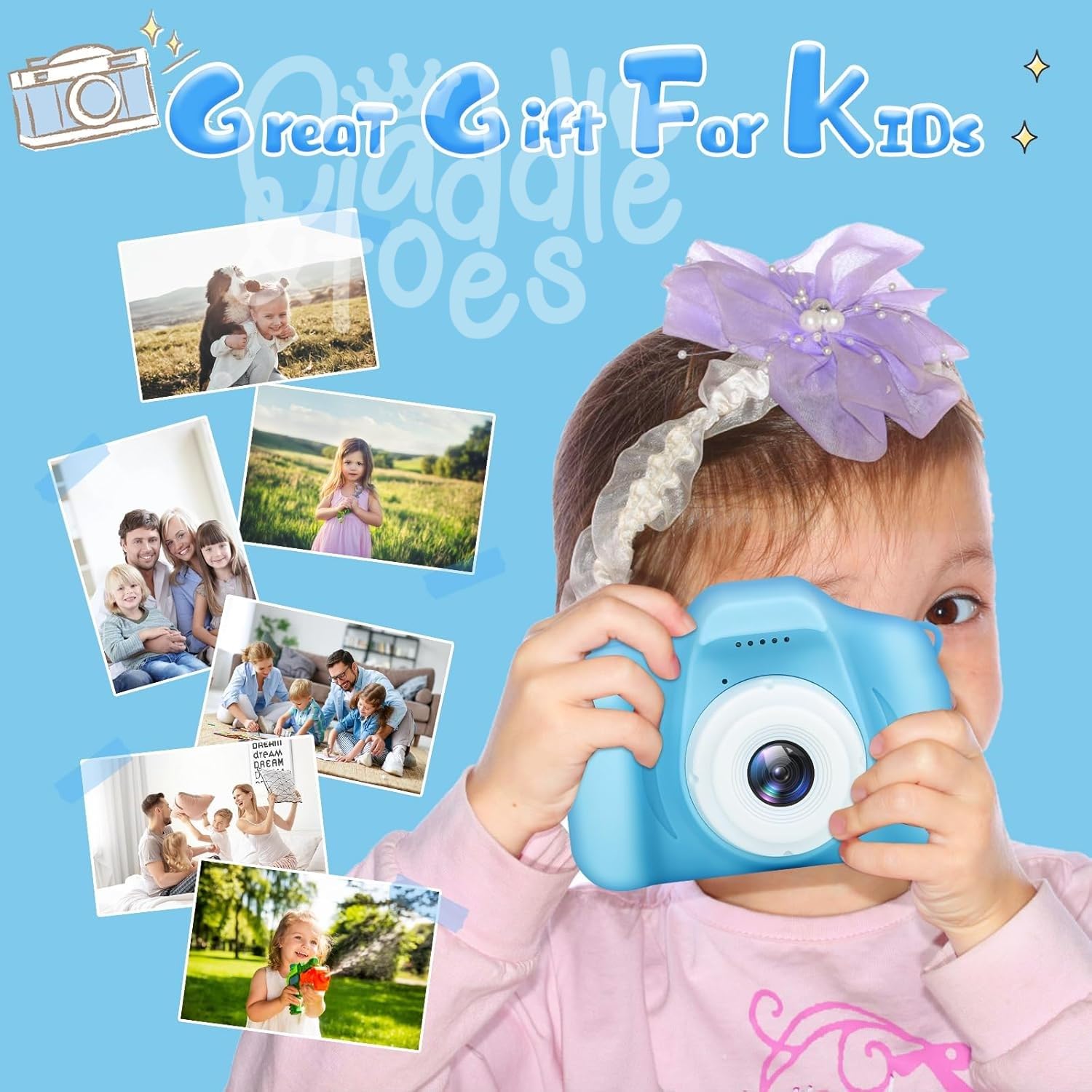 CADDLE & TOES Kids Digital Camera/Selfie Dual Lens/HD Camera/Video Recorder/Games/ 4GB SD Card(Included)/ 2.0 Inch Screen/High Battery Life/Gifts for Kids Girls Boys 4+ 5 6 7 8 (Ocean Blue) - Image 8 thumbnail