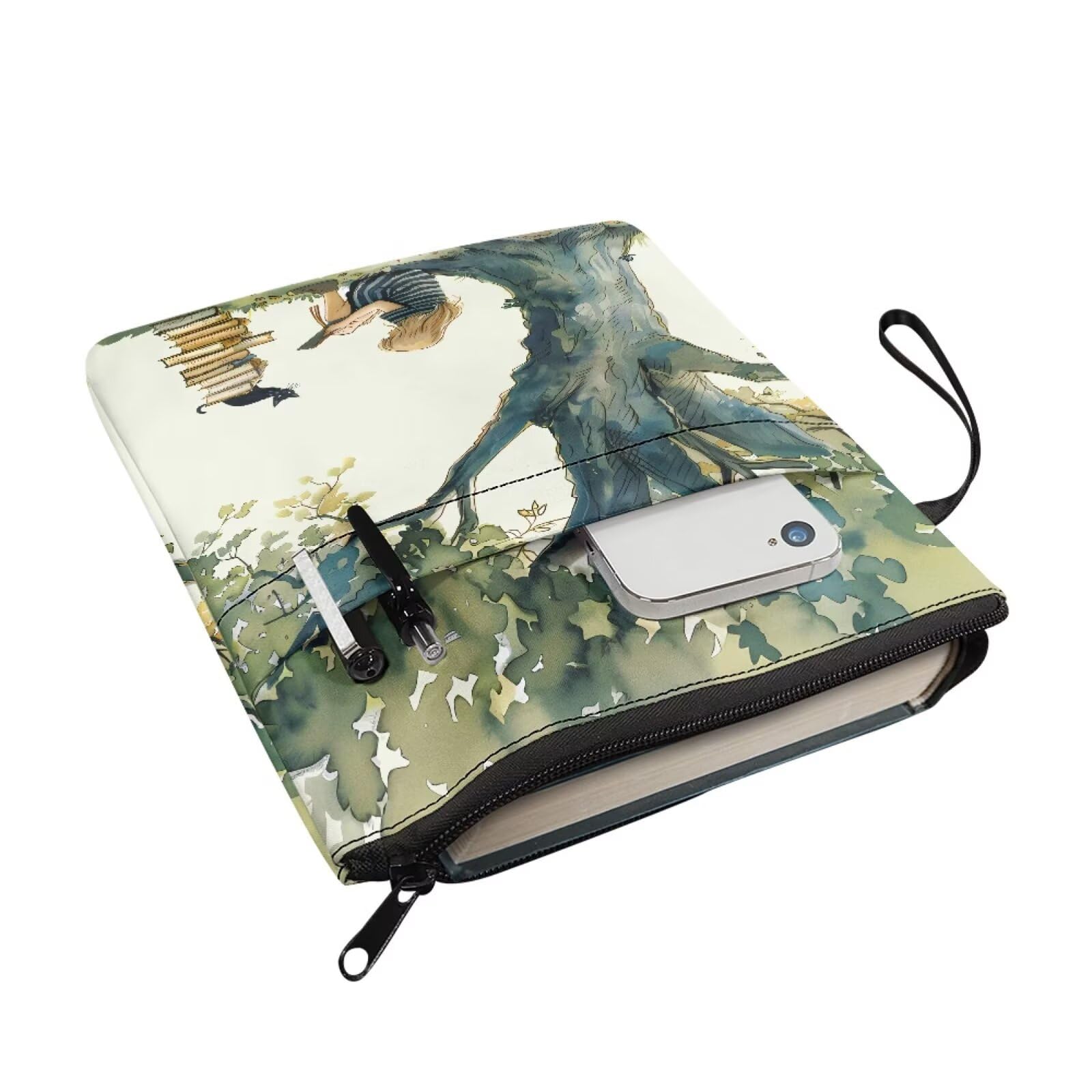 Binienty Cartoon Girl Books Book Sleeve Pouch for Paperback Bible Cover Bag for Women Men Reusable Book Covers for Students Teacher Back to School Supplies - Image 3
