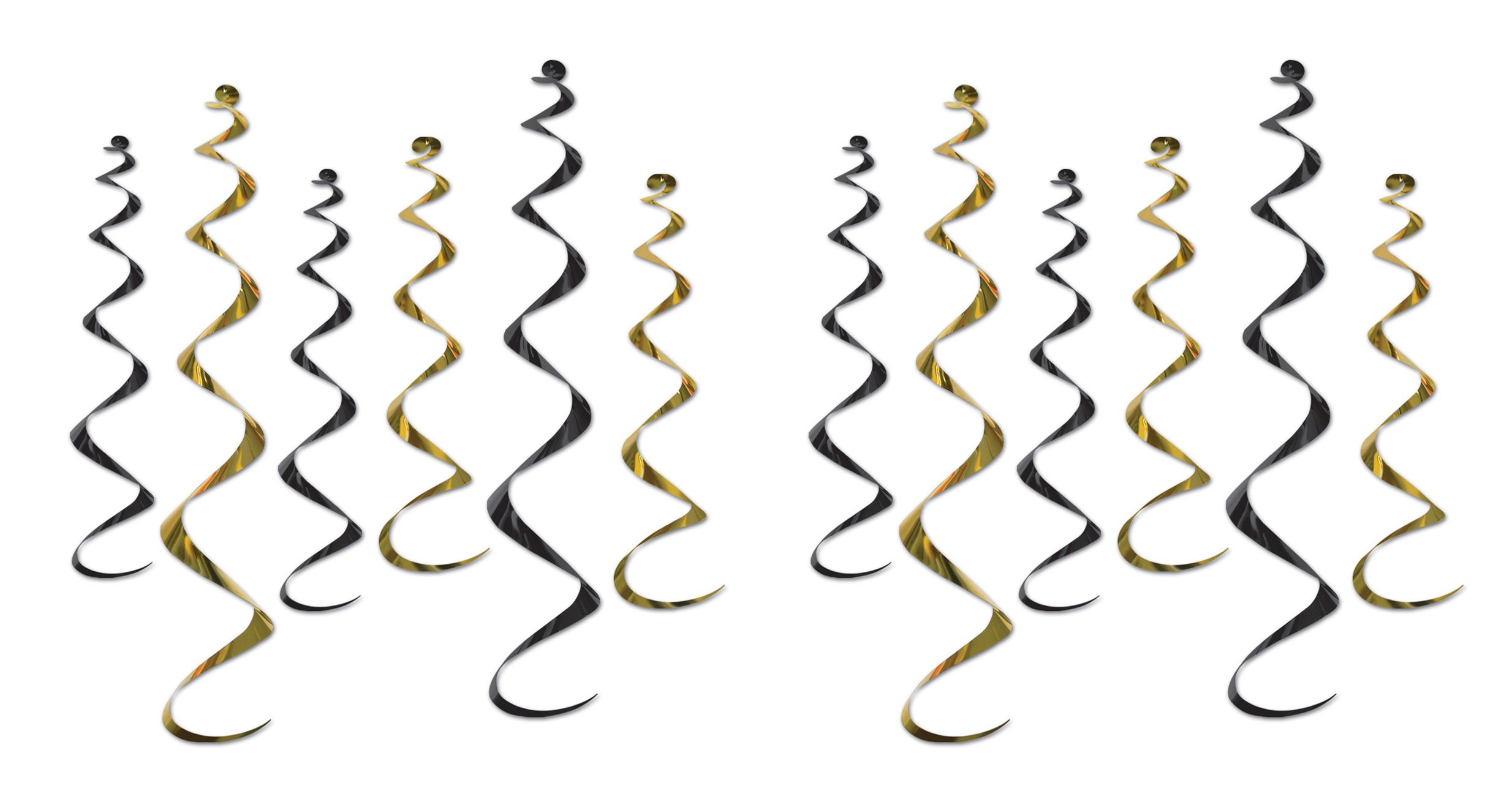 Beistle Black Gold Twirly whirlys
