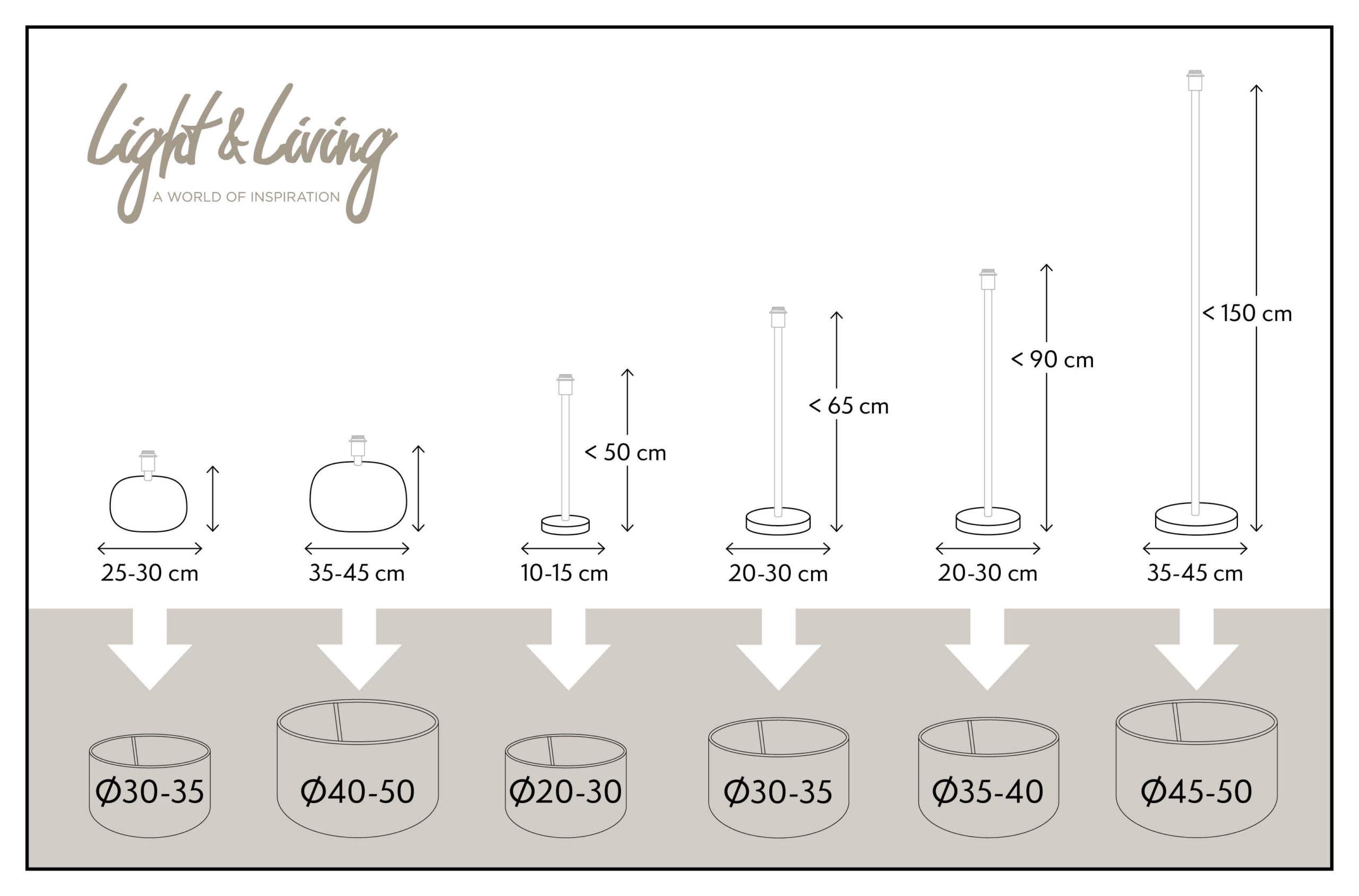 Light & Living Lampenschirm Zylinder Livigno - Weiß - Ø30x21cm | Zylinder - Klassisch, Ländlich - Textilien