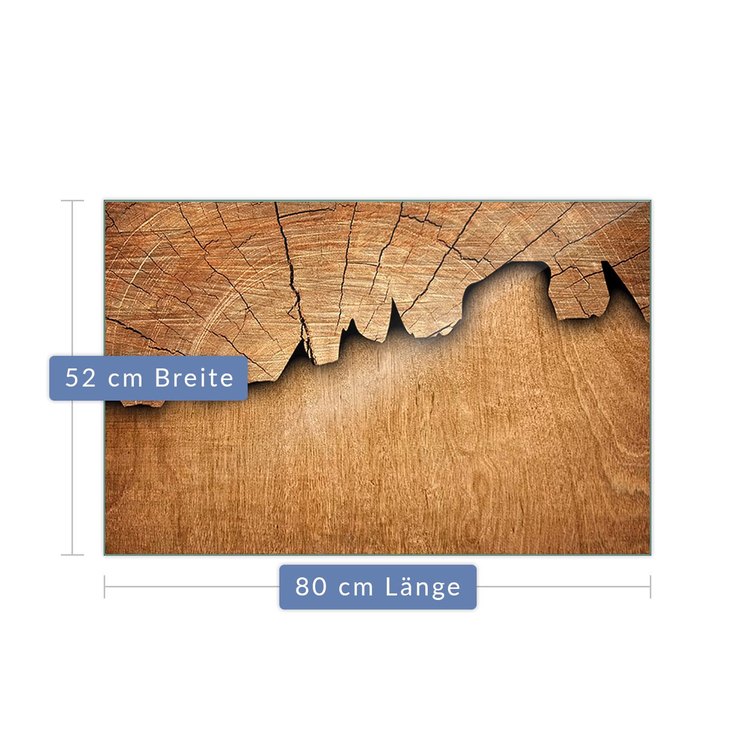 Herdabdeckplatte Abdeckung Ceranfeld Abdeckplatte Schneidebrett 1-Teilig 80x52 Holz Braun Spritzschutz Glasplatte Ceranfeldabdeckung Schutz für Kochplatten Herdschutz Sicherheitsglas Glasschneidebrett