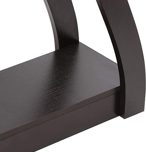 Miniatura 8 de Smartxchoices Mesa consola de madera con patas curvas y 2 estantes de almacenamiento abiertos, mesa de sofá mesa de entrada estrecha, mesa auxiliar