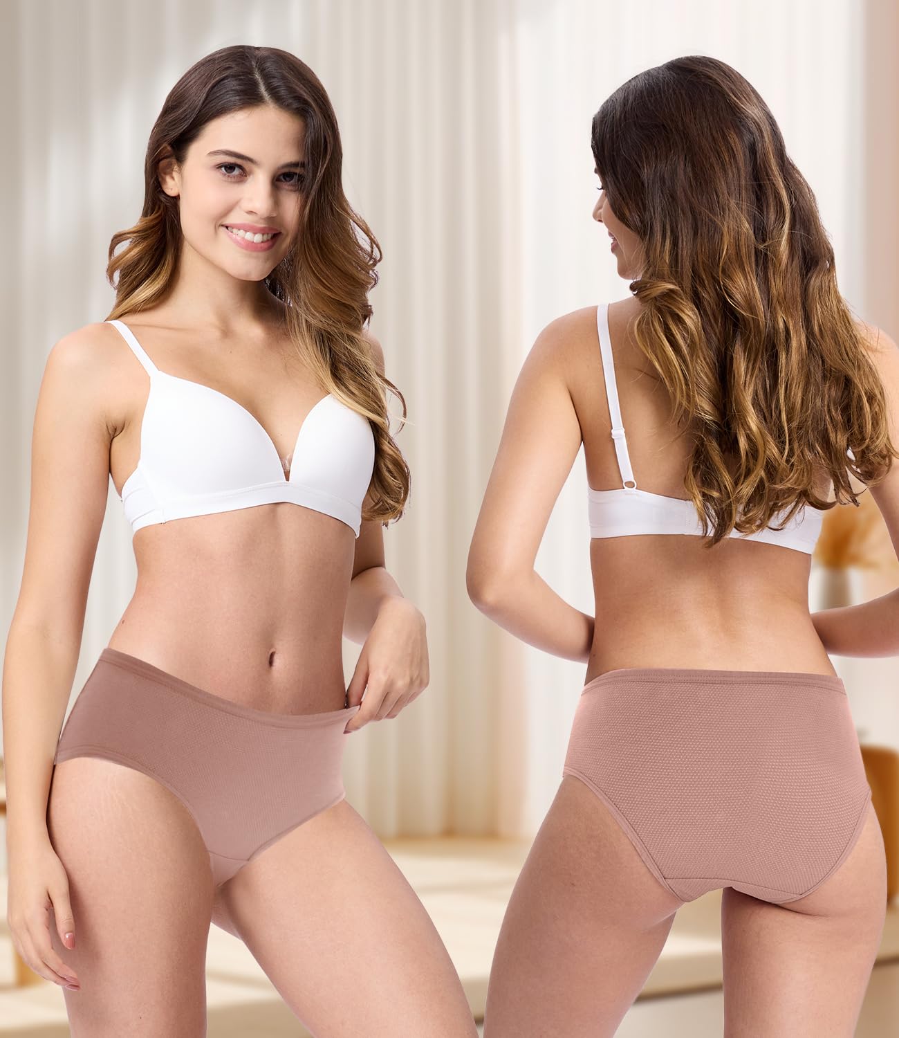 BAMBOO COOL Damen-Unterwäsche, atmungsaktives Netzgewebe, feuchtigkeitsableitend, weich und leicht