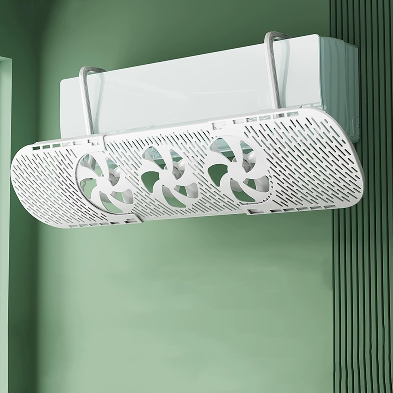 YGER JZGB Air Vent Diverter, Ceiling Vent Deflector with 3 Fans, Can be Used in Winter and Summer, Anti-Direct Blowing, for Wall Mounted Air Conditioner