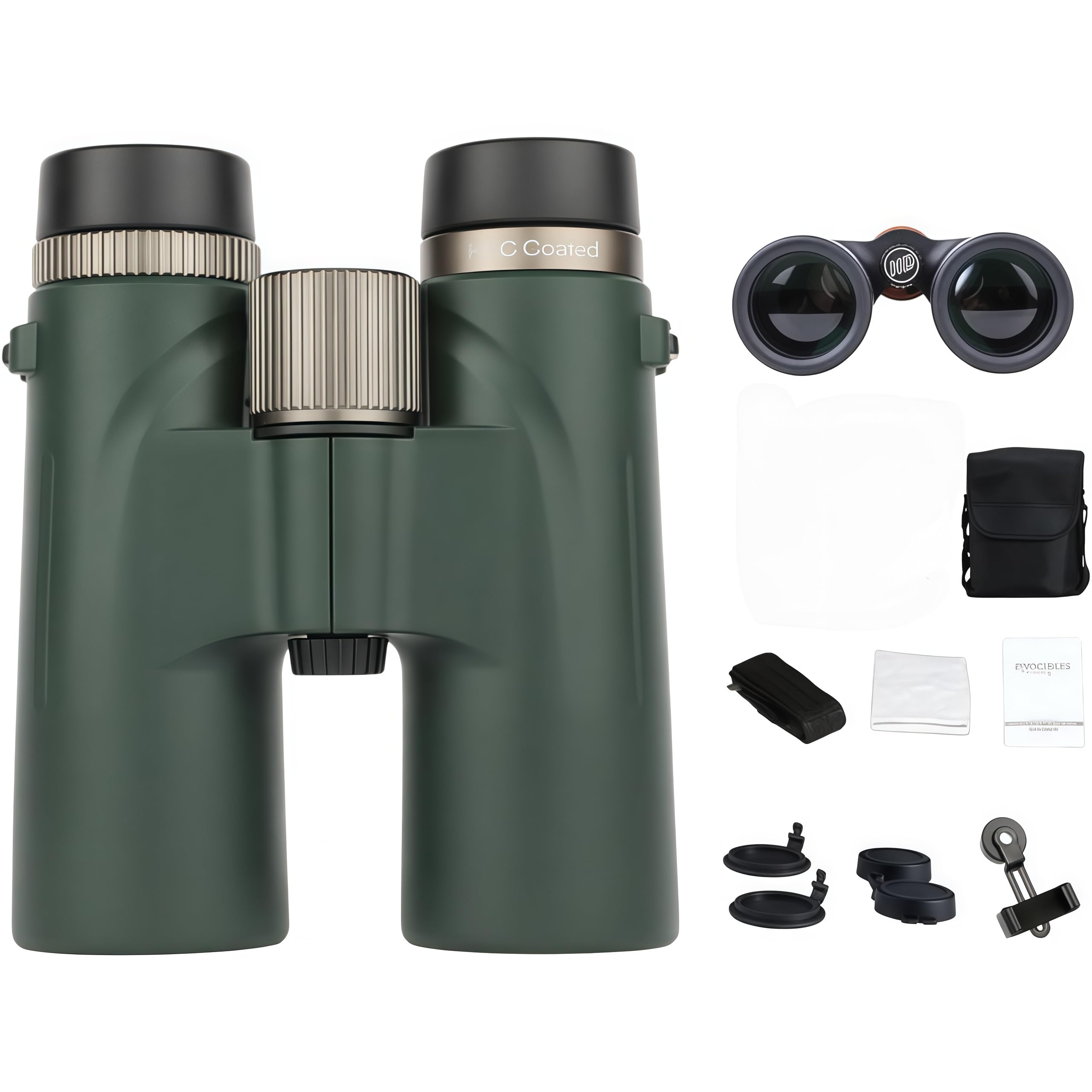 Bosco Jumelles C9 Original Full FMC Treatment and IPX7 Water Resistant Body - Ideal for Observation and Exploration (Vert 12 x 42)