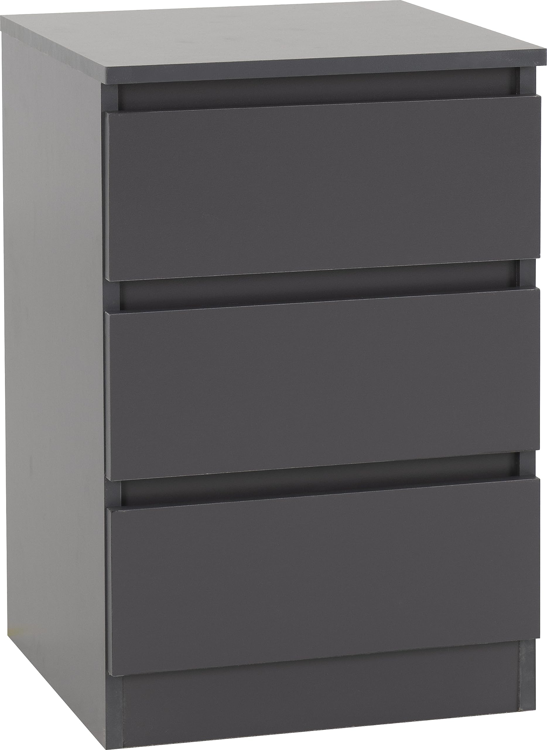 Seconique Malvern 3 Drawer Bedside in Grey