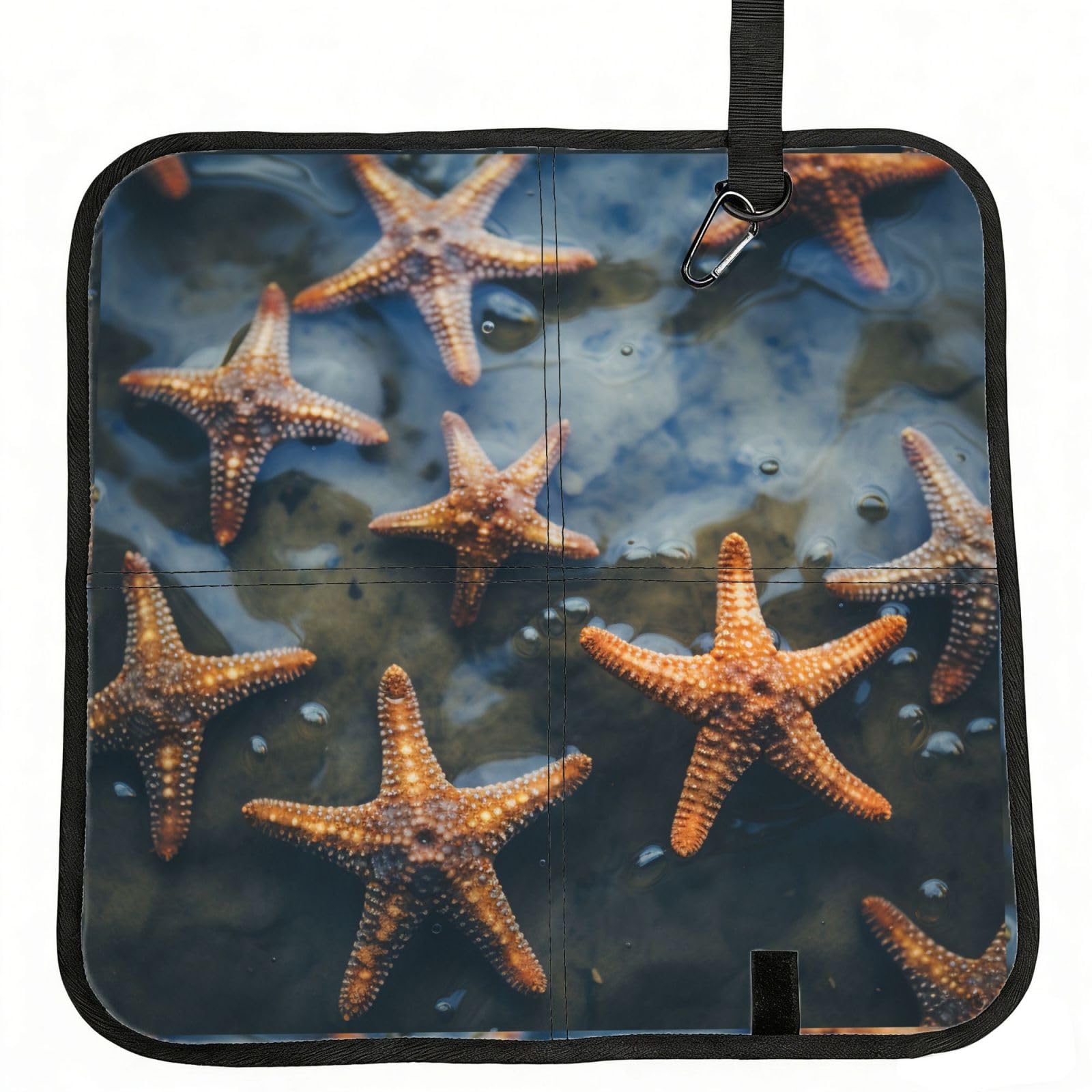 YGLHBDPBF Beautiful Starfish Print Camping seat cushion,Foldable Sitting Pads,Save Backpack Space for Hiking