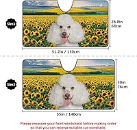 Vista 2 de Parasol para parabrisas delantero de automóvil para perro, Shih Tzu, hermosas flores, decoración para vehículo, reflector de rayos UV, protector