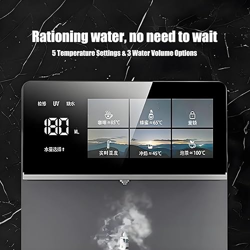 Miniatura 4 de Dispensador de agua fría y caliente montado en la pared, enfriador de agua de calor instantáneo de 3200 W, 5 controles de temperatura precisos,