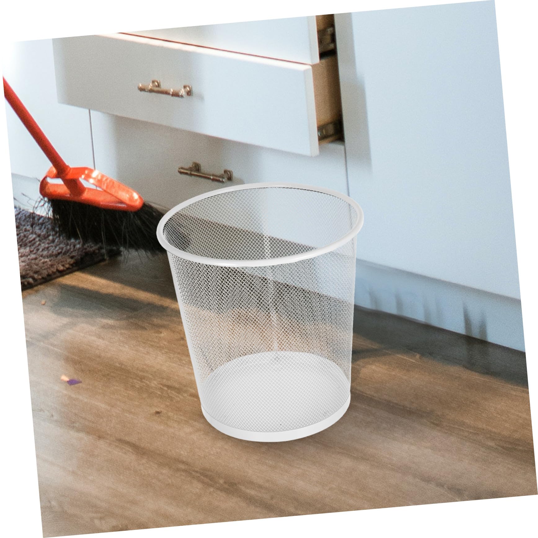 Sosoport Cestino in Ferro Bianco, Grande Apertura e Alta Capacità, Design Semplice per Cucine e Sale Riunioni, Robusto e Durevole