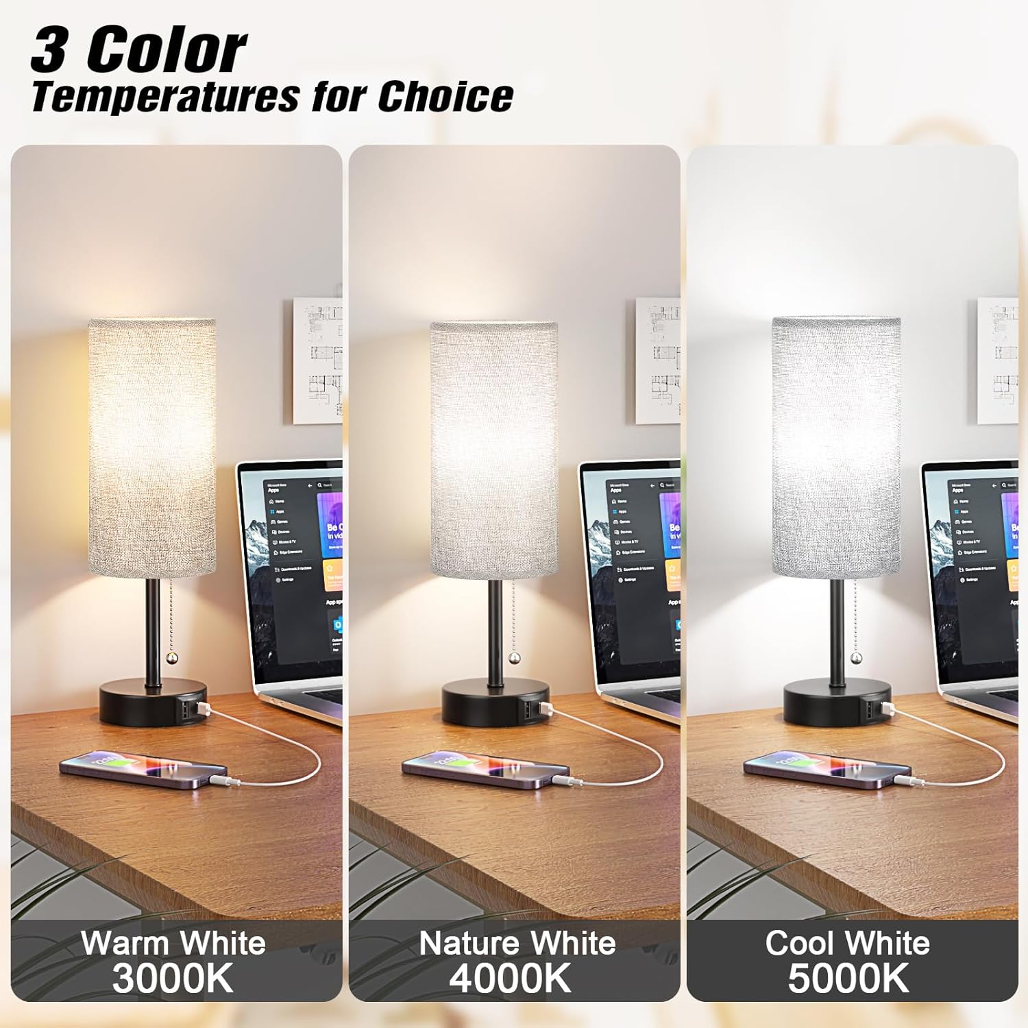 Illuminate Your Space: The Ultimate Grey Bedside Lamp with USB Charging