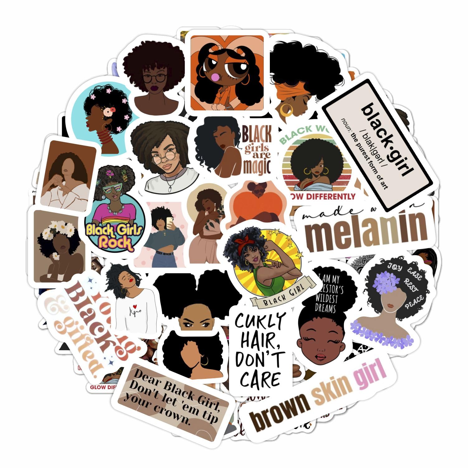 Stickers planificateur pour organiser sa vie, 100 autocollants Black Girl contre la page blanche