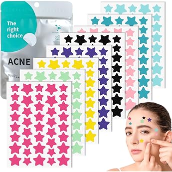 Gigmeta Pack of 320 Pimple Plasters 3 Sizes 14/12/10 mm Pimple Patch Pimple Hydrocolloid Star Acne Patch Waterproof with Tea Tree Oil and Salicylic Acid Pimple Patches Day and Night