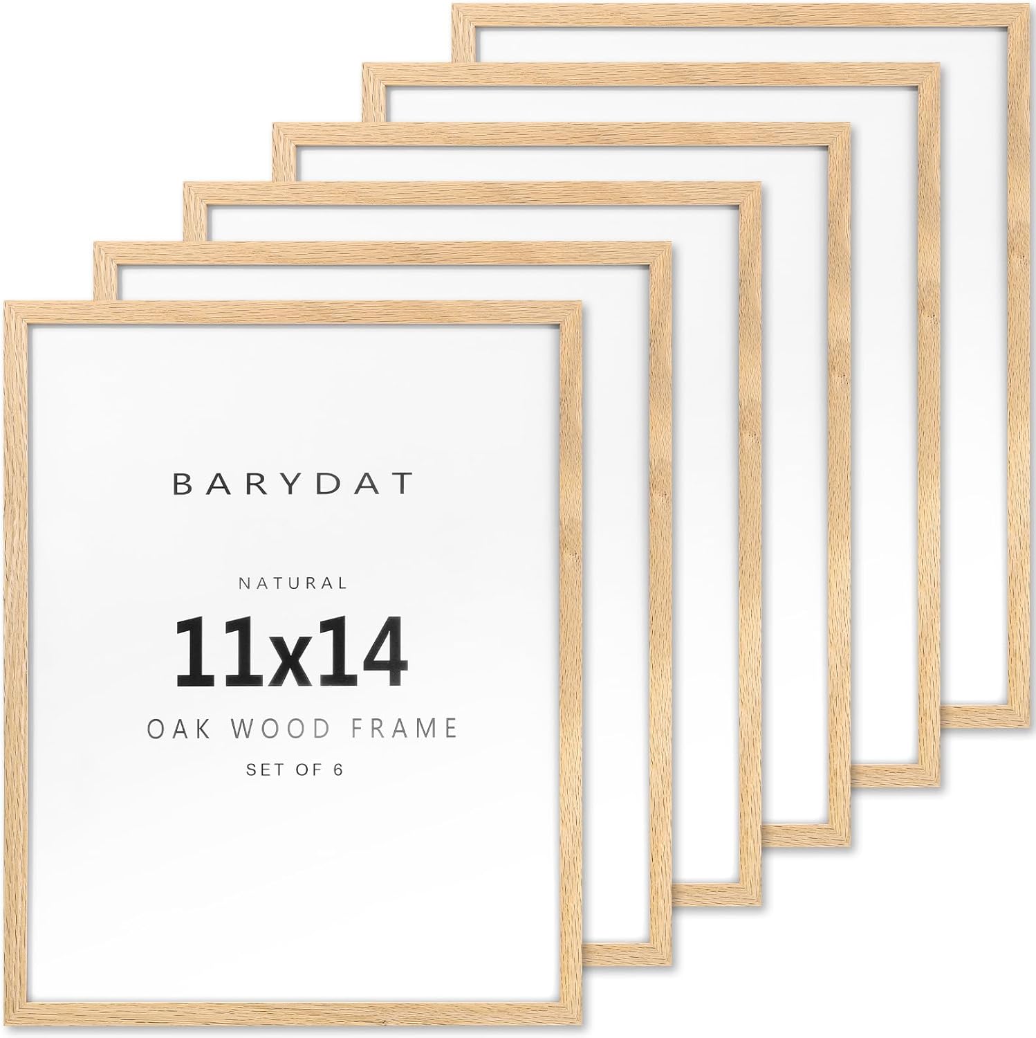 Barydat 6 Pack12 x16 Wood Picture Frames Oak Wooden Poster Frame, Natural Beige Minimalist Gallery Frame Vertically Horizontally Decor for Home, Wedding, Office, Birthday, Mother Day